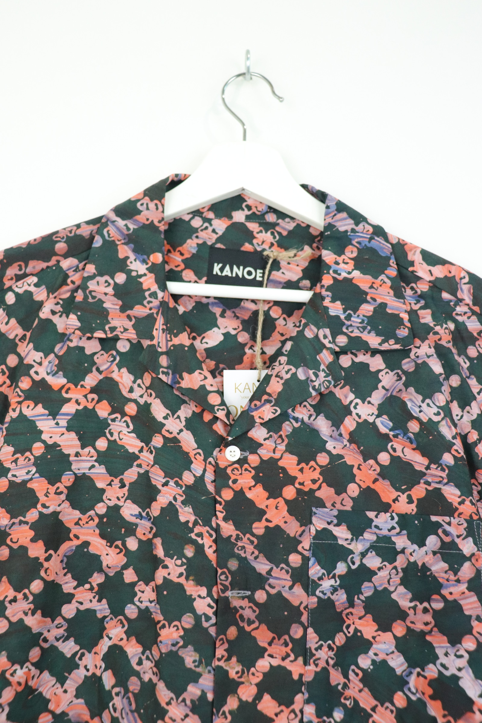 KANOEMEN Handmade Open Collar Batik Shirt - Ebon [M]