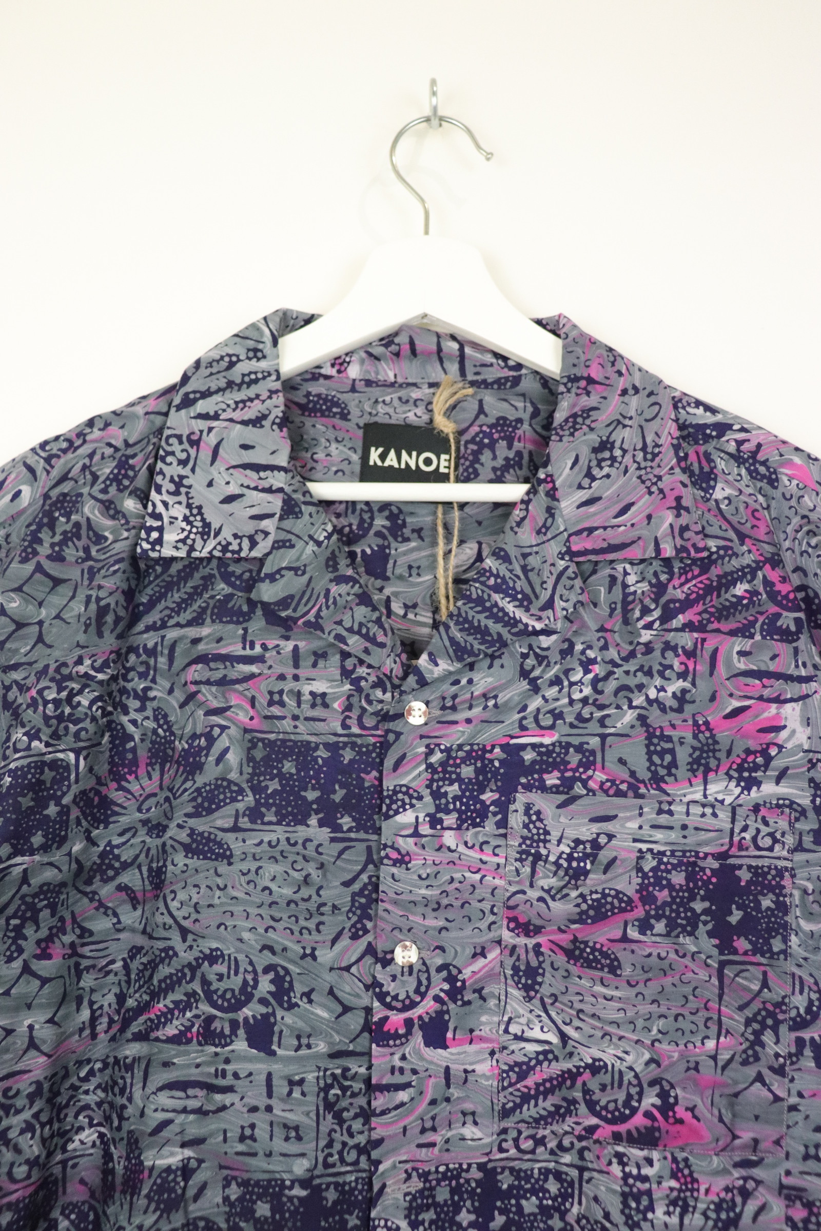 KANOEMEN Handmade Open Collar Batik Shirt - Victor [L]
