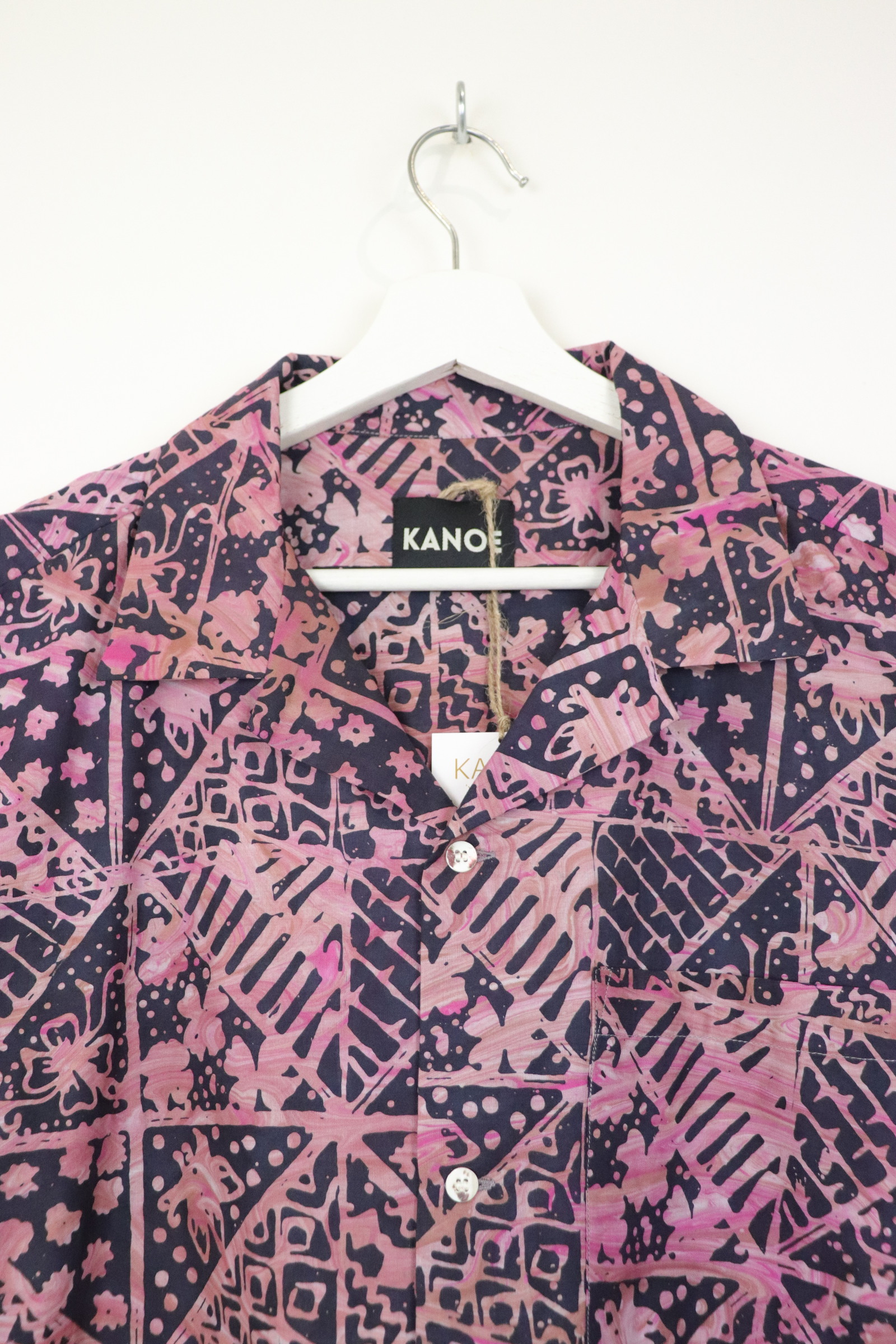 KANOEMEN Handmade Open Collar Batik Shirt - Levi [L]