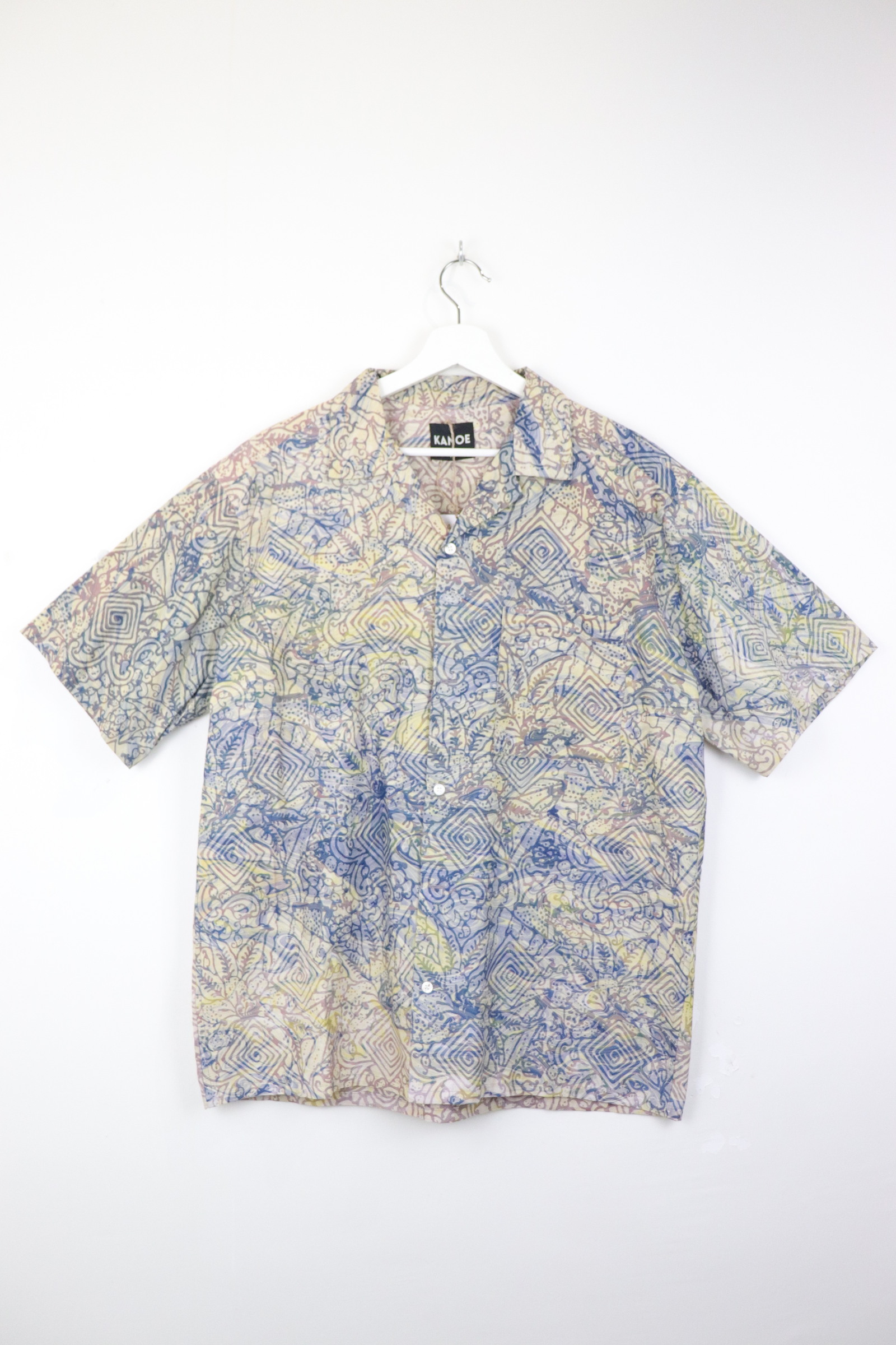 KANOEMEN Handmade Open Collar Batik Shirt - Roan [XL]