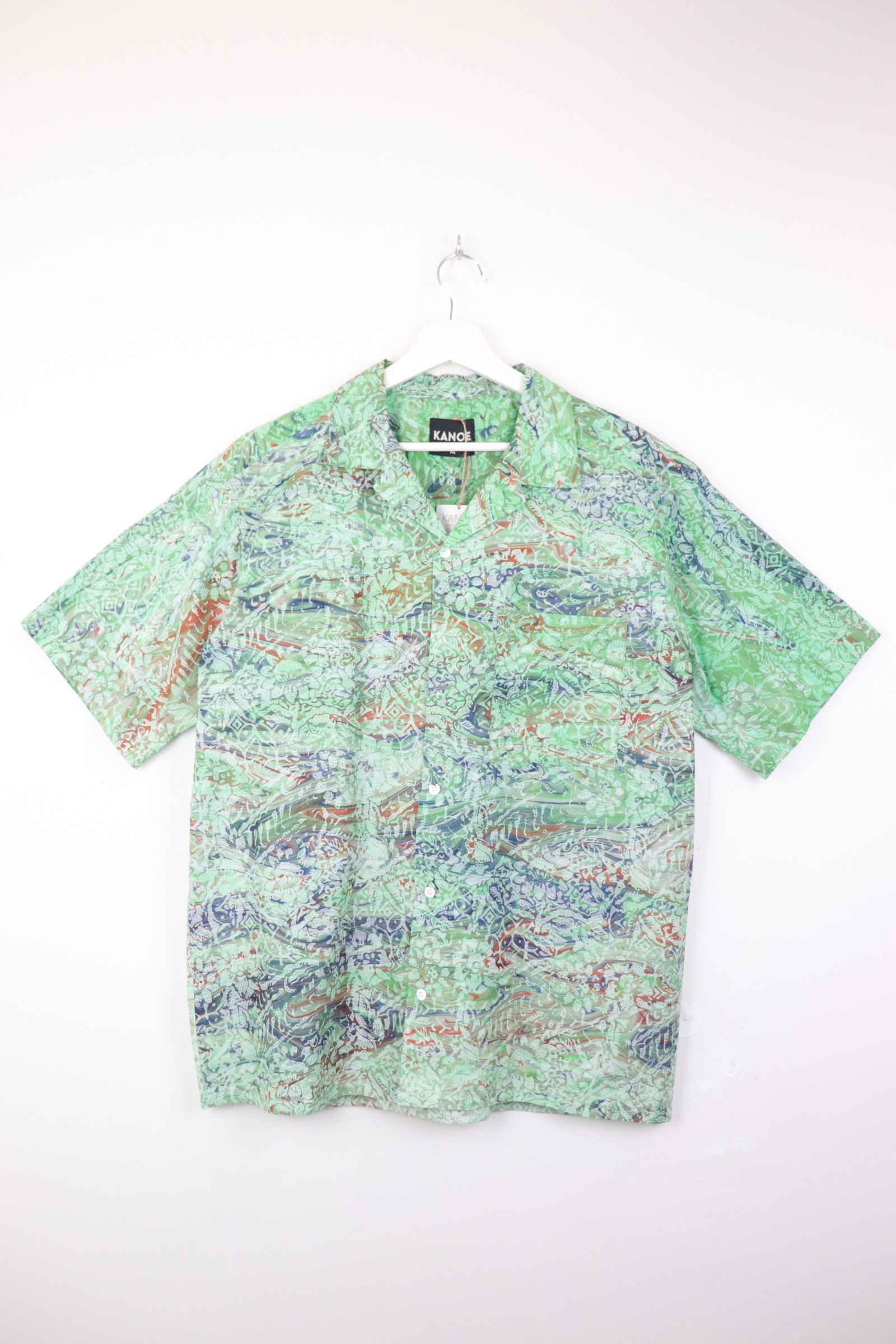 KANOEMEN Handmade Open Collar Batik Shirt - Drake [XL]