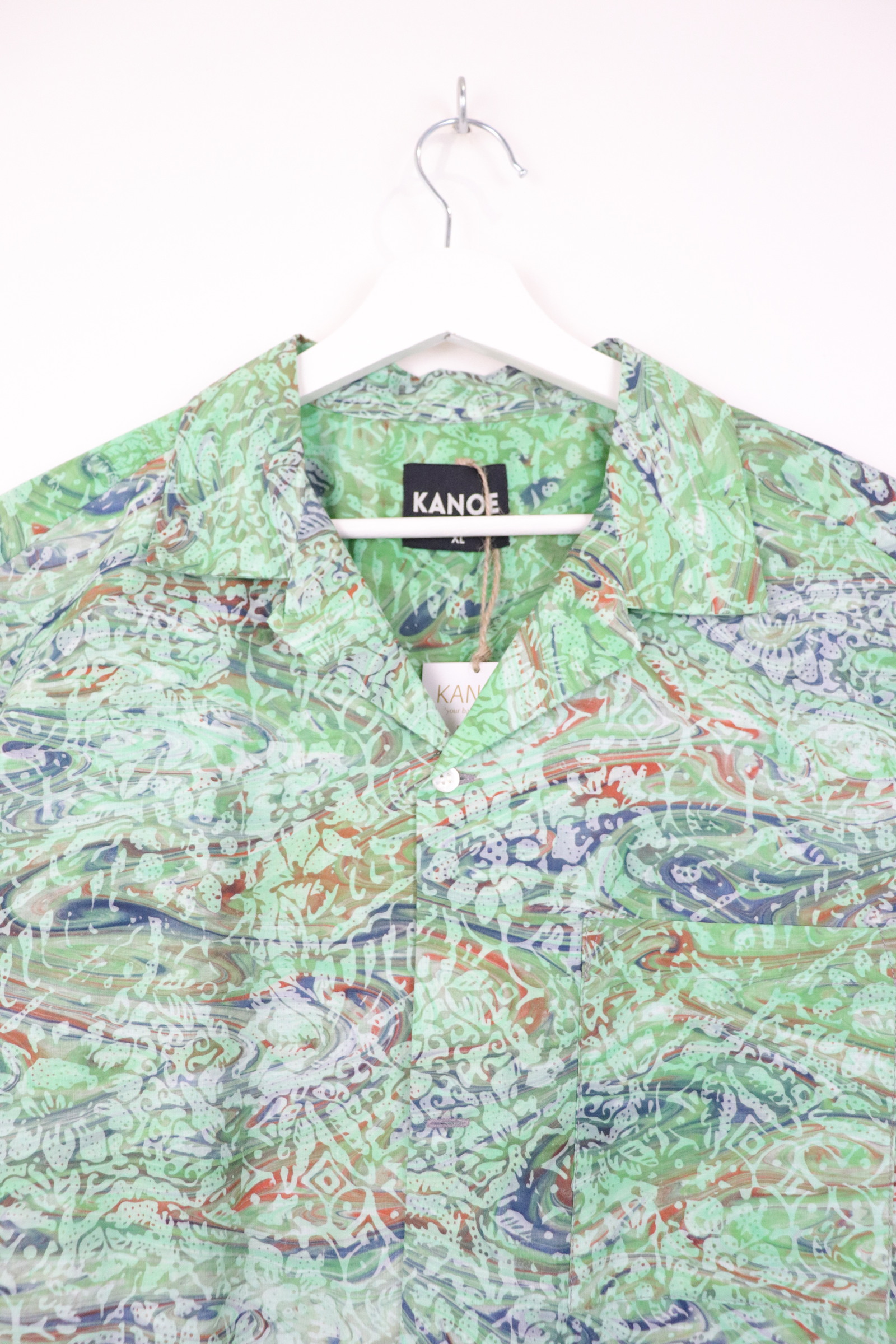 KANOEMEN Handmade Open Collar Batik Shirt - Drake [XL]