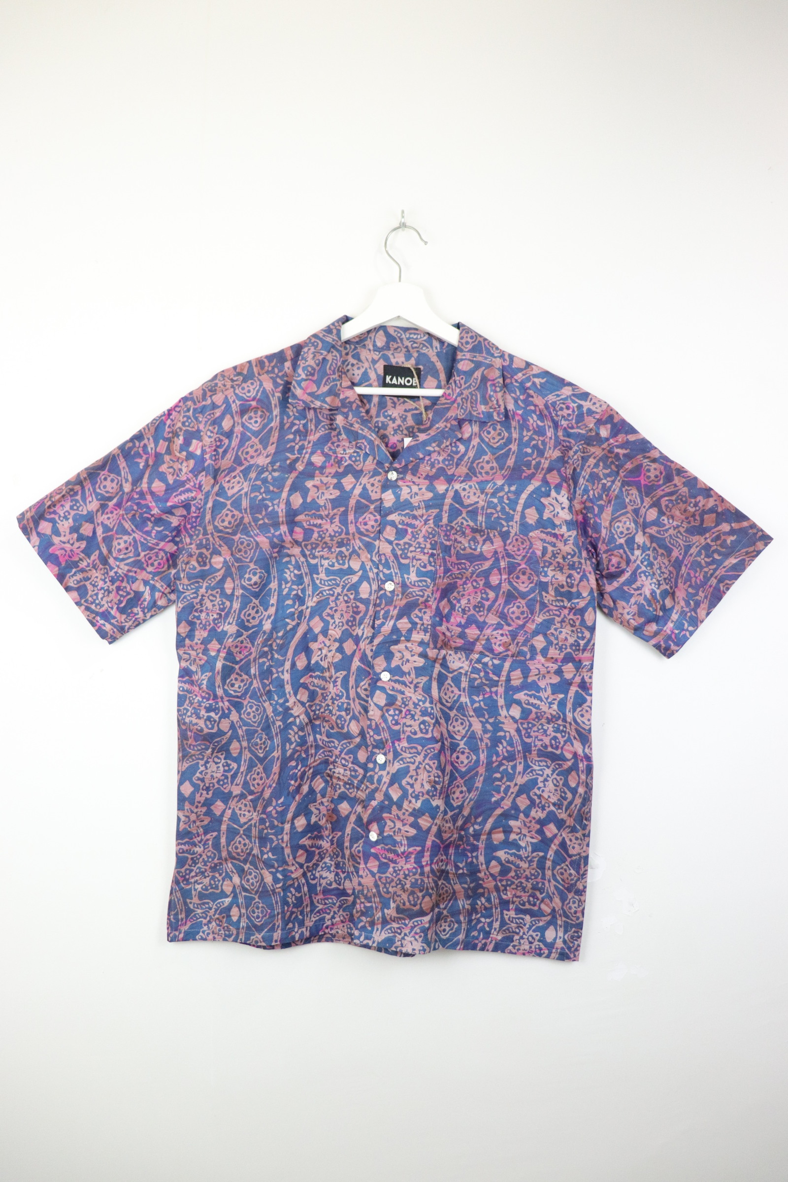 KANOEMEN Handmade Open Collar Batik Shirt - Zaire [XL]