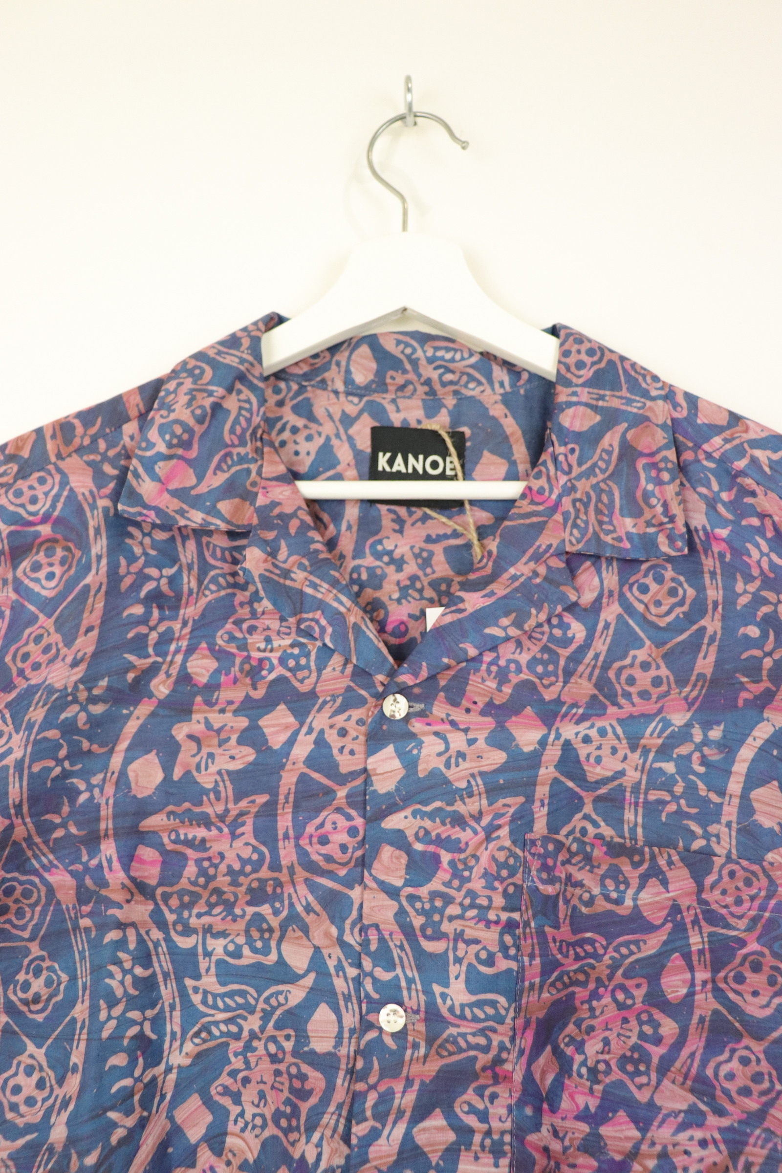 KANOEMEN Handmade Open Collar Batik Shirt - Zaire [XL]