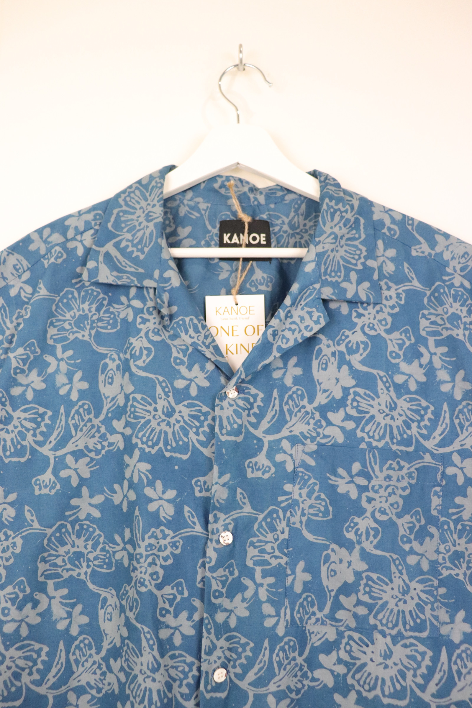 KANOEMEN Handmade Open Collar Batik Shirt - Lorne [XL]