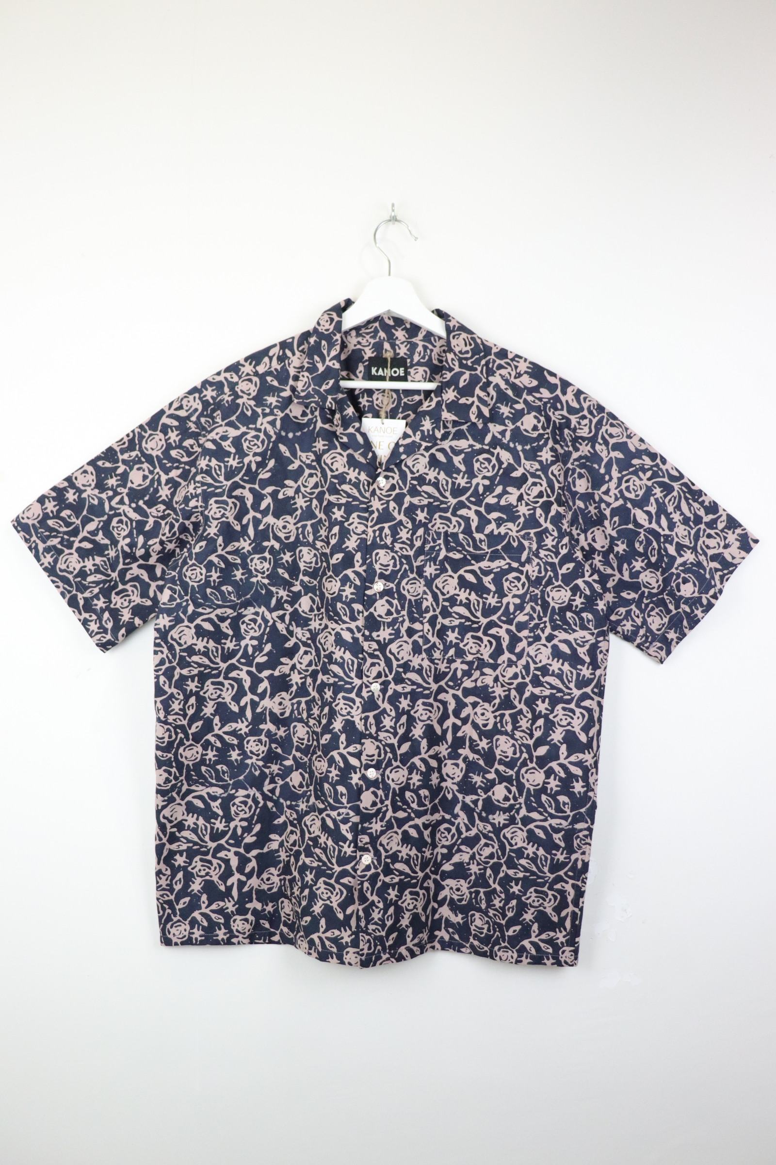 KANOEMEN Handmade Open Collar Batik Shirt - Luca [XL]
