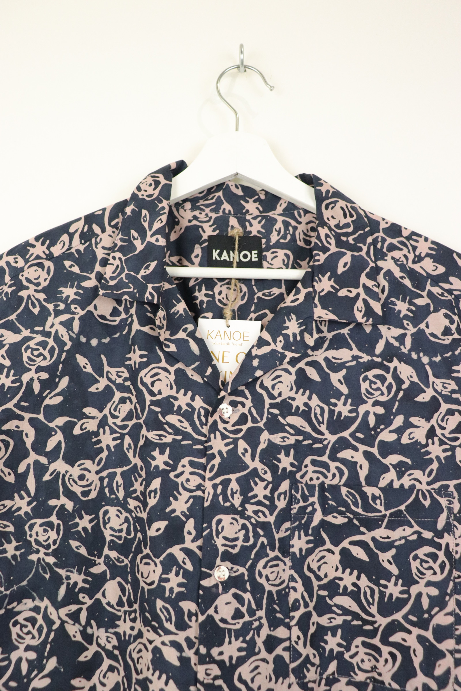 KANOEMEN Handmade Open Collar Batik Shirt - Luca [XL]