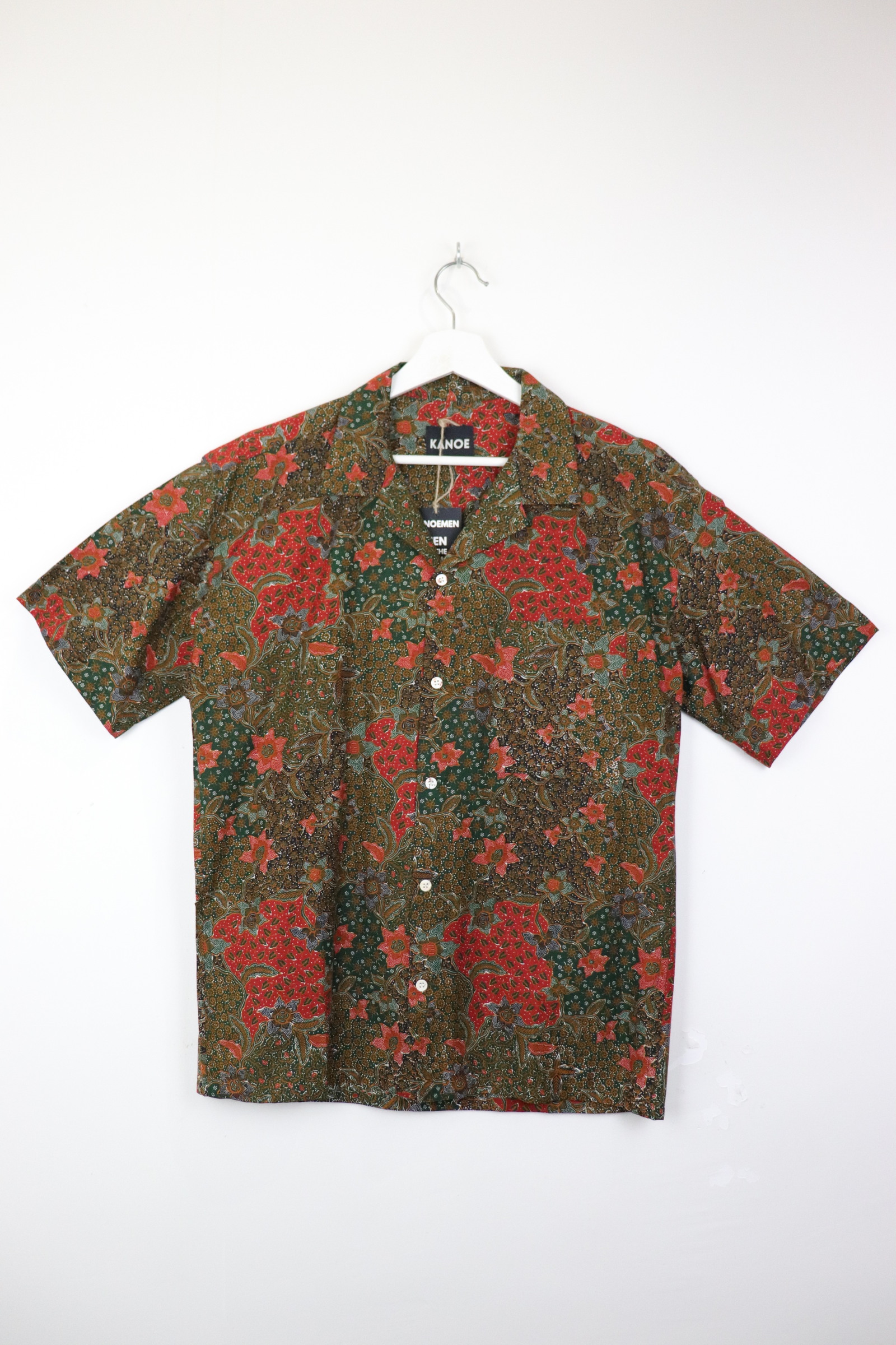 KANOEMEN Open Collar Batik Shirt - Aonami [ XL ]