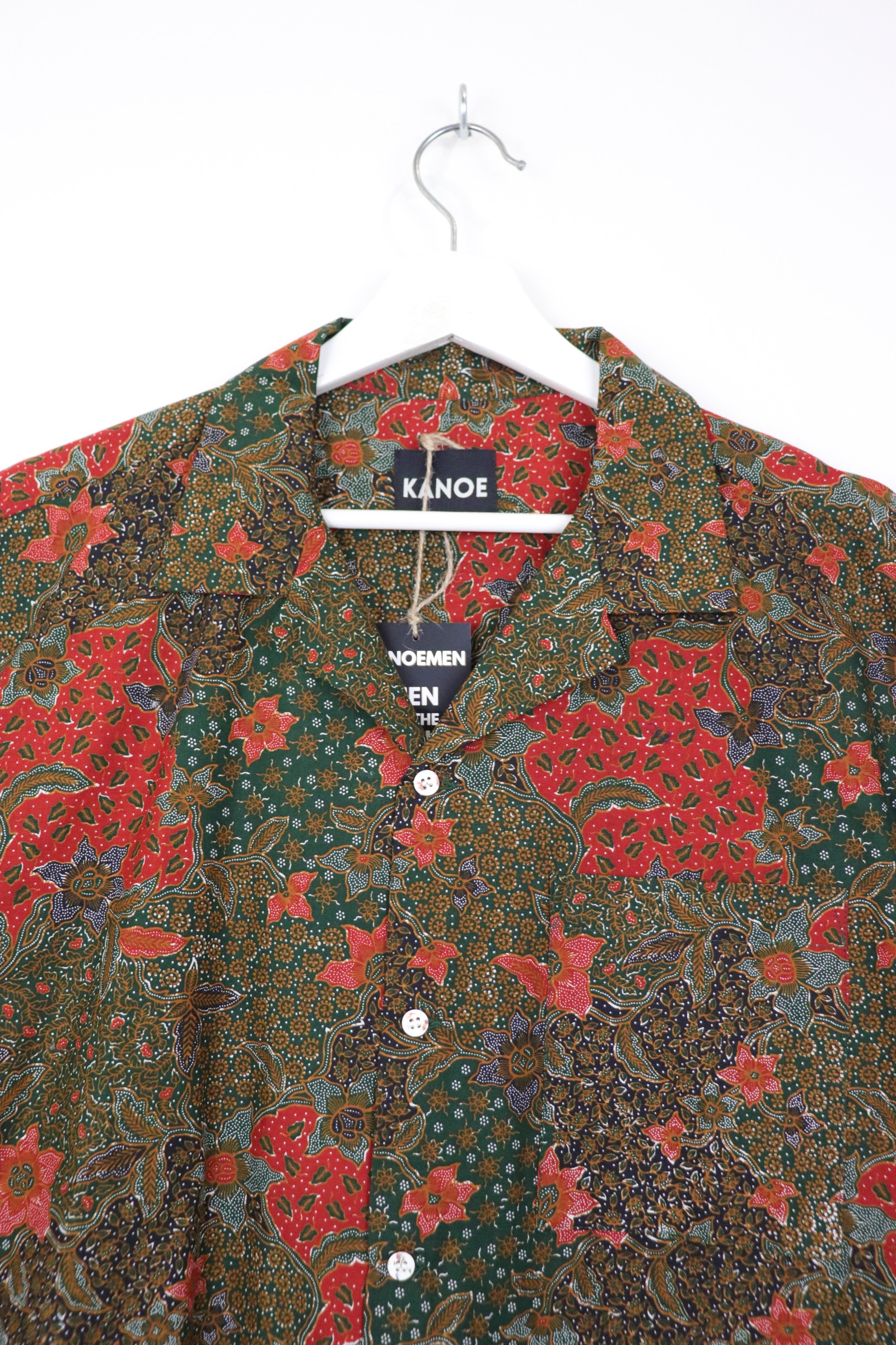KANOEMEN Open Collar Batik Shirt - Aonami [ XL ]