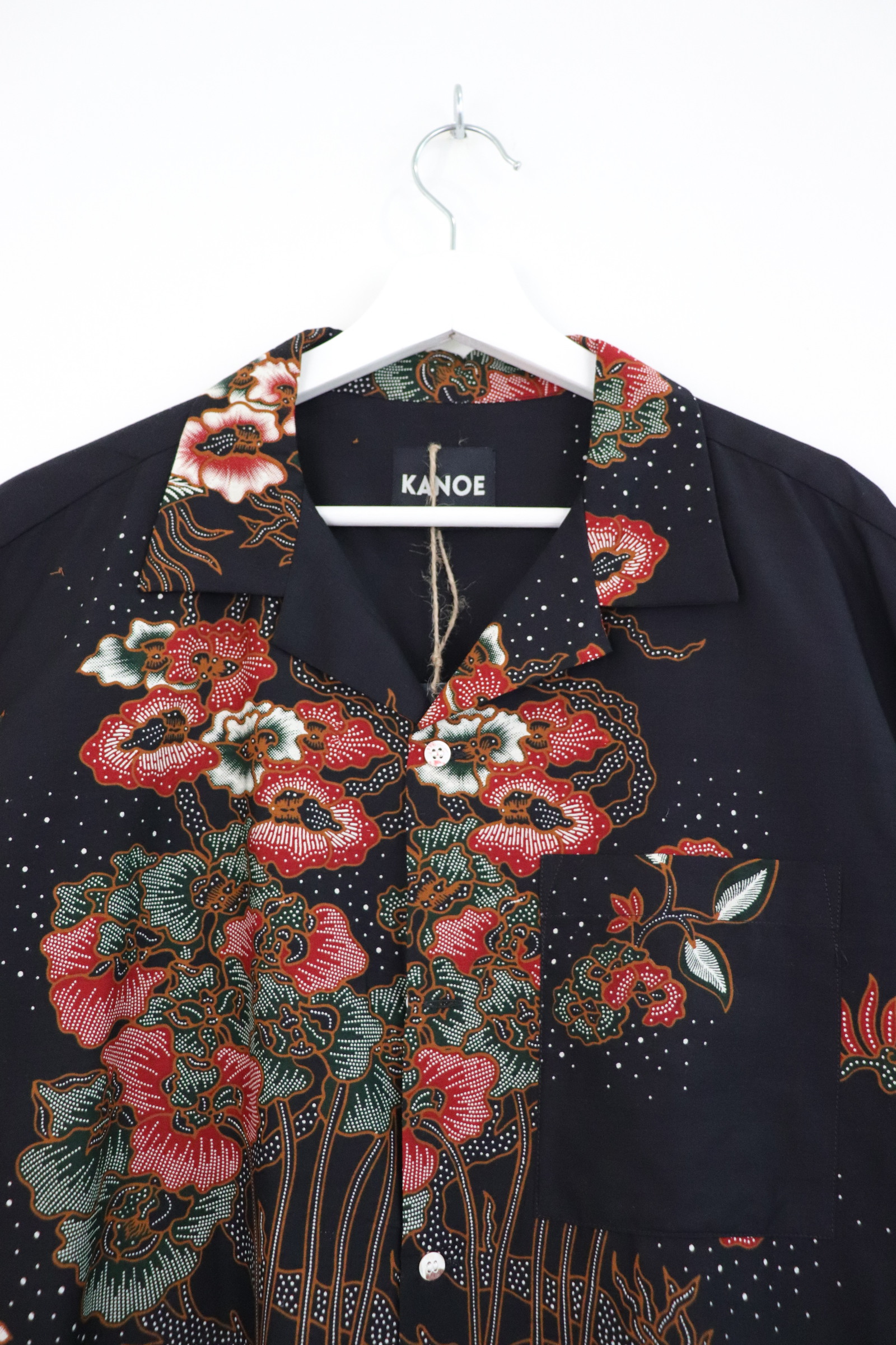 KANOEMEN Open Collar Batik Shirt - Yoru [ XL ]