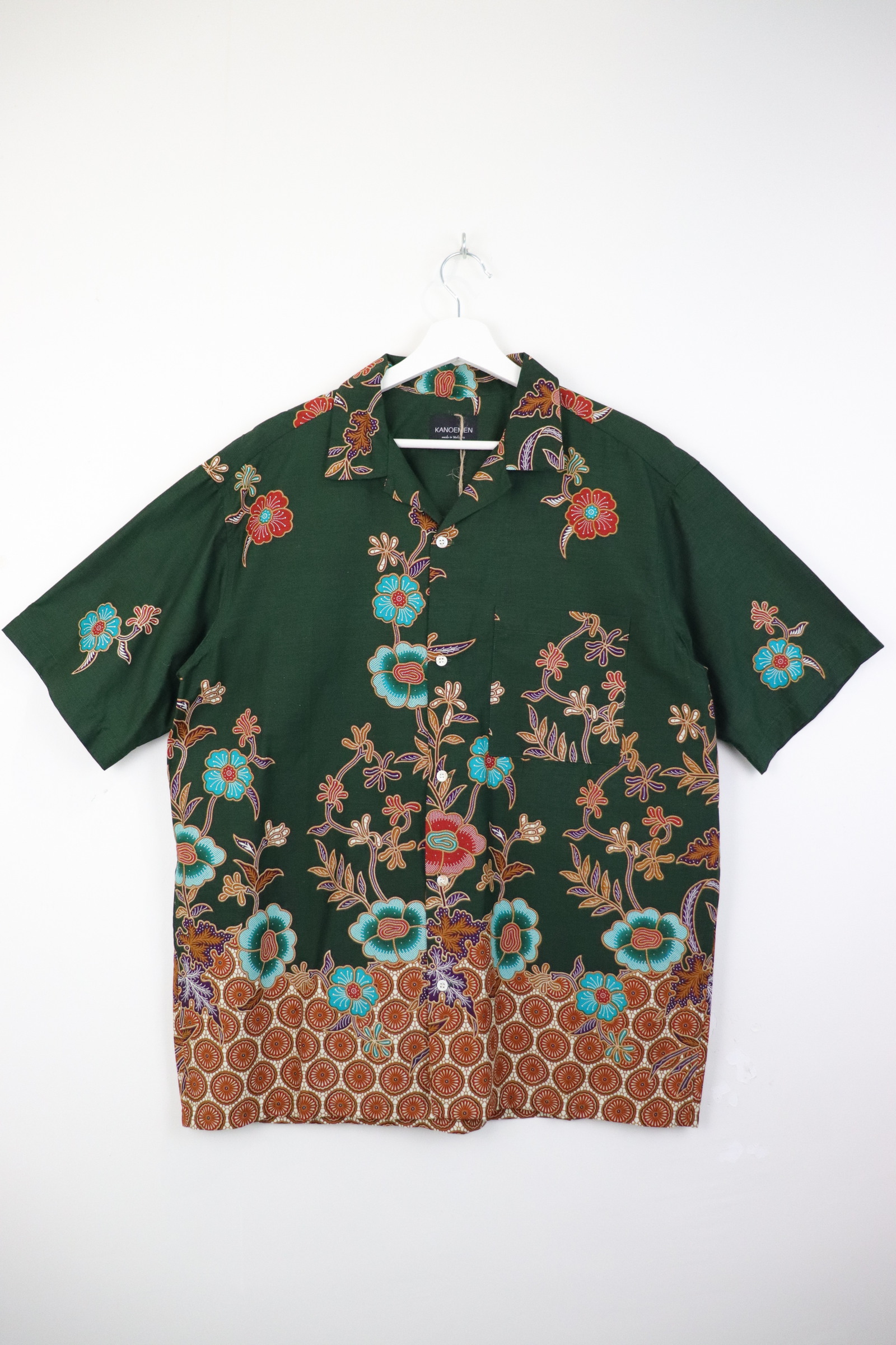 KANOEMEN Open Collar Batik Shirt - Hayashi [ XL ]