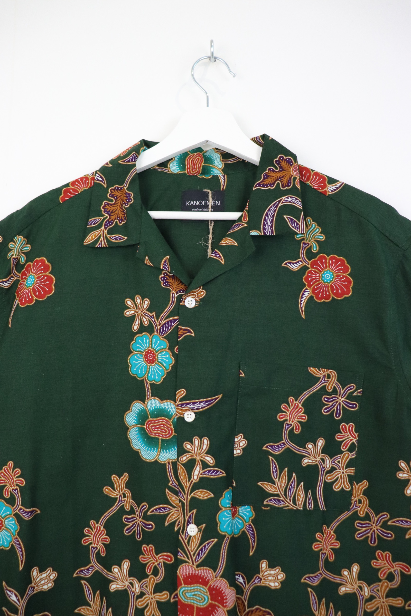 KANOEMEN Open Collar Batik Shirt - Hayashi [ XL ]