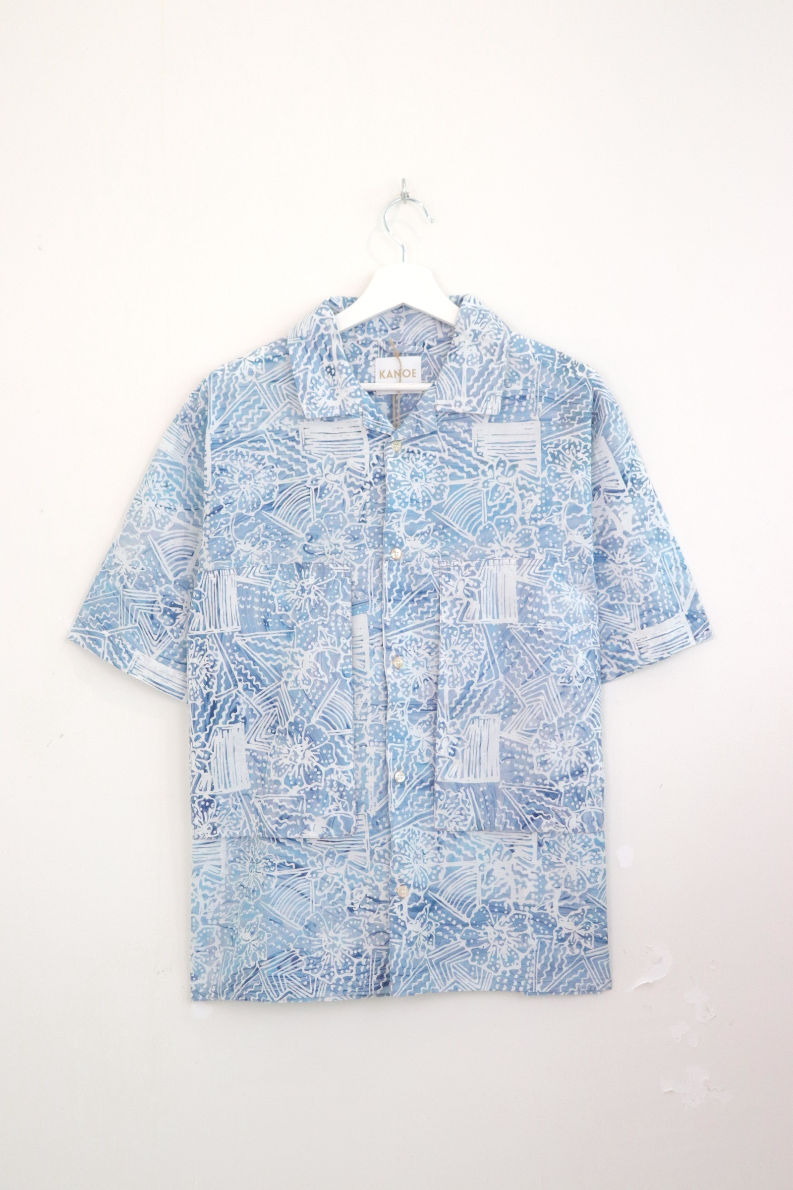 Men's Oversized Pockets Shirt - Lapis Biru [ Handmade Batik ]