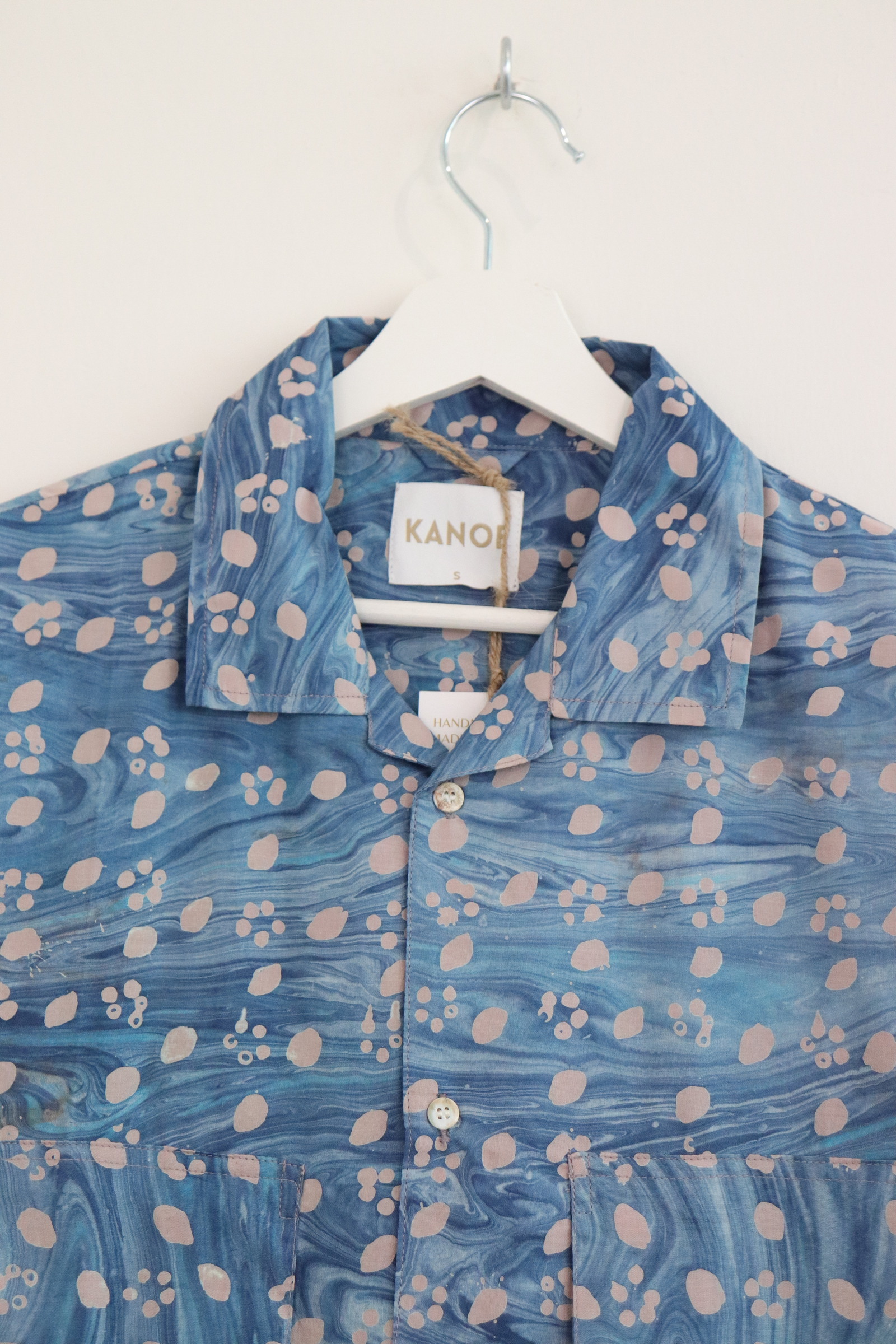 Men's Oversized Pockets Shirt - Sago Waves [ Handmade Batik ]