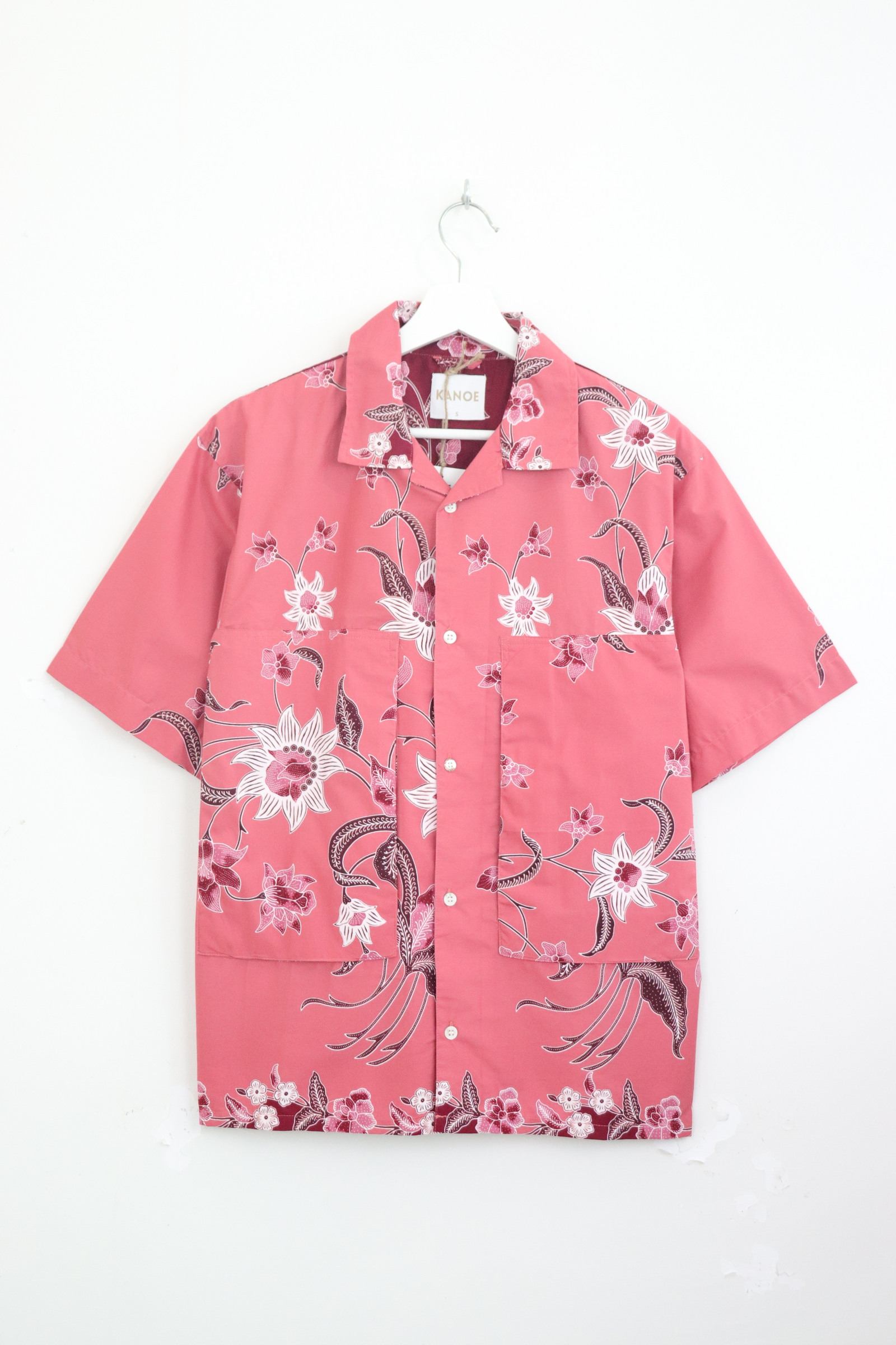 Men's Oversized Pockets Shirt - Red Velvet [ S ]