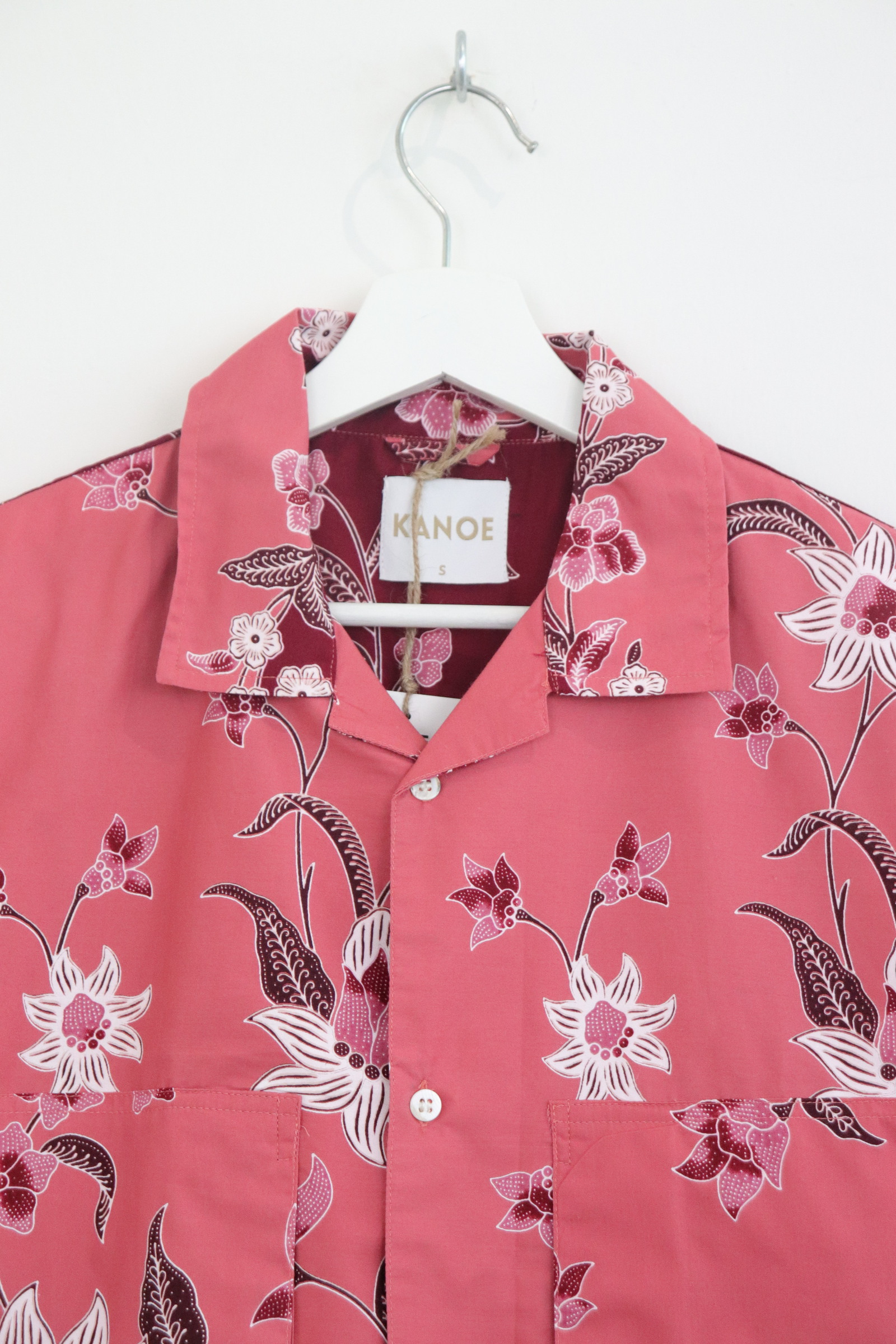 Men's Oversized Pockets Shirt - Red Velvet [ S ]