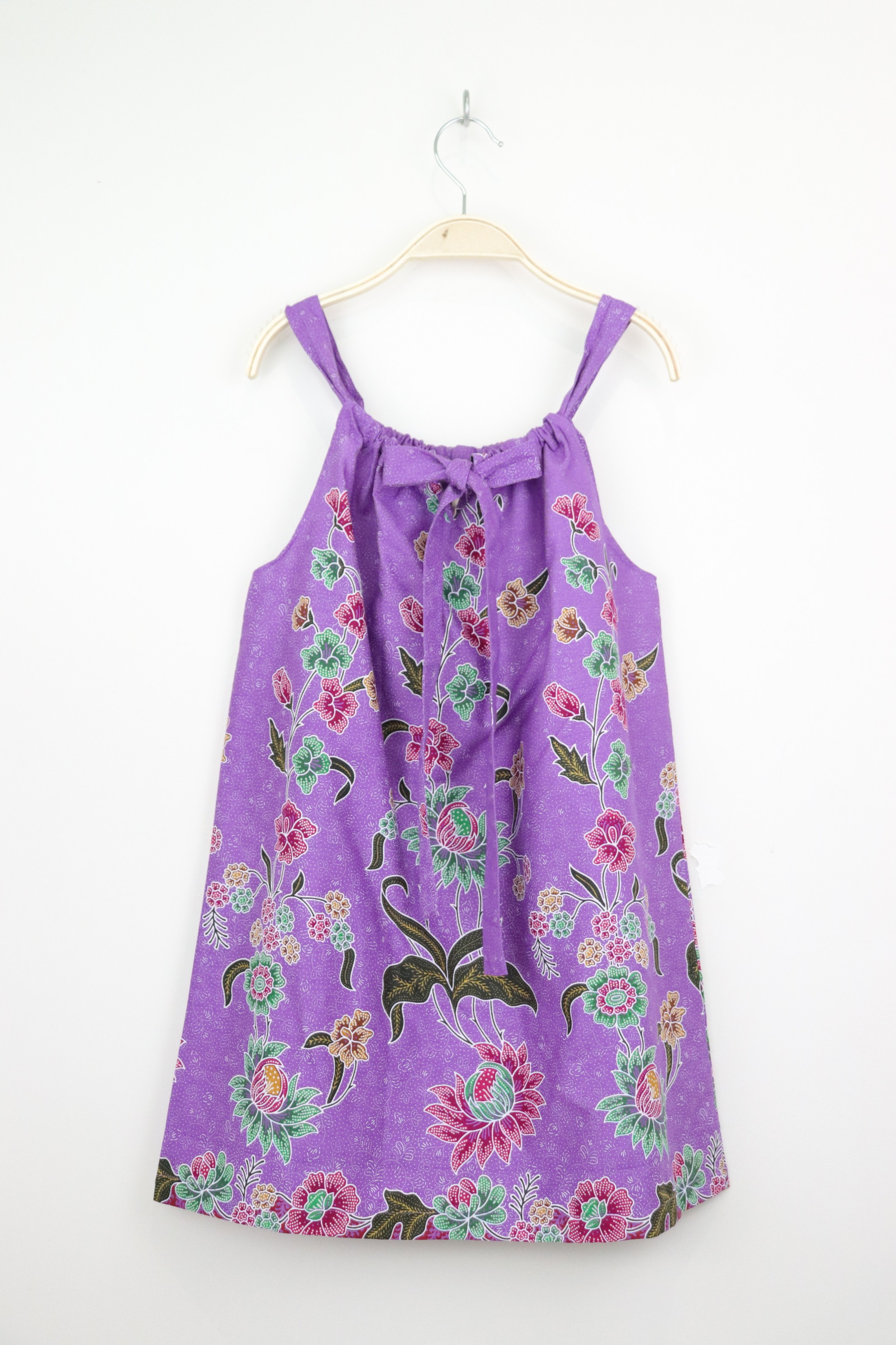 Girl's Drawstring Batik Dress - Tinky Winky