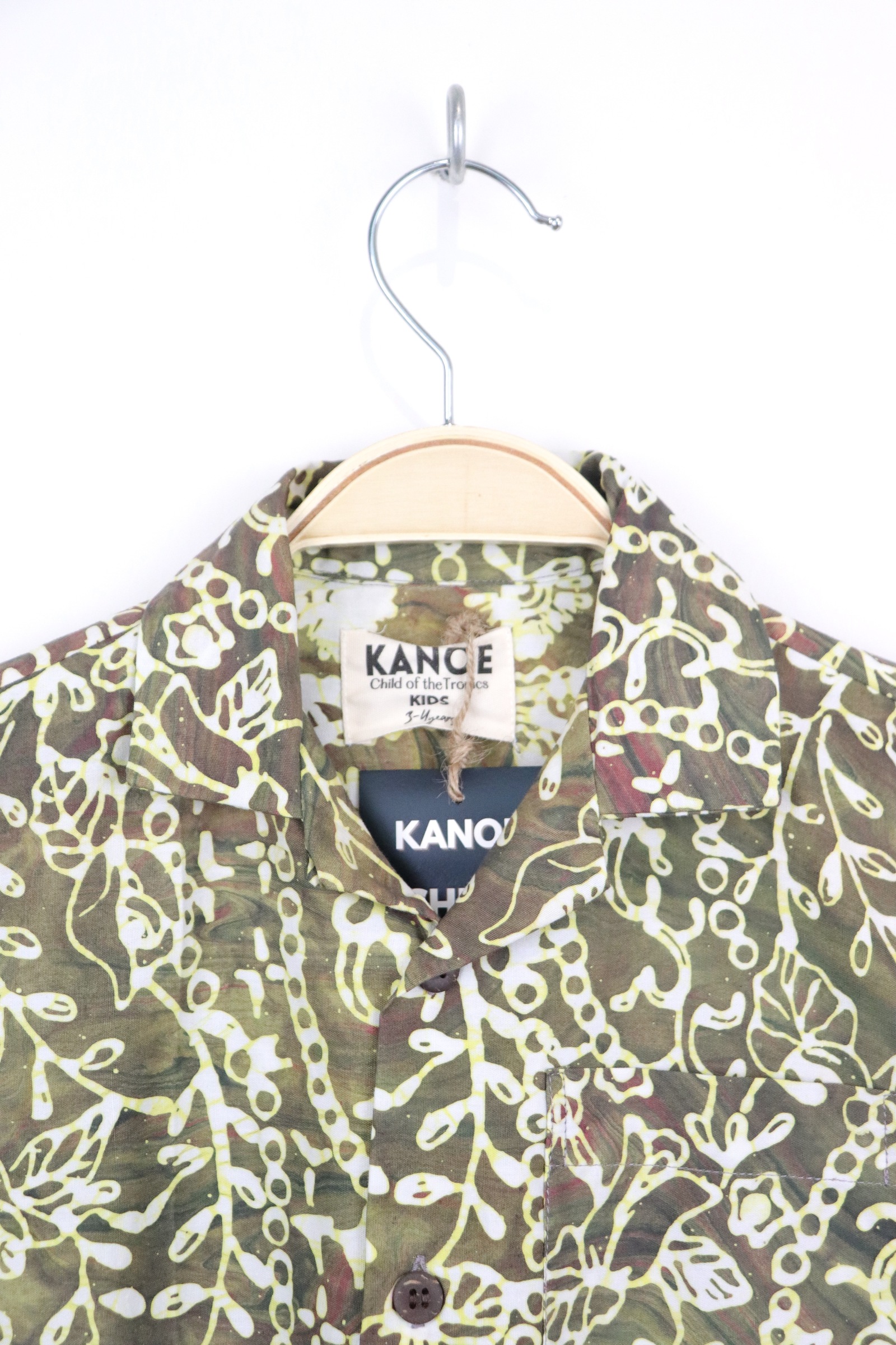 Boy's Open Collar Pocket Shirt - Sunshine Vines [ Handmade ]