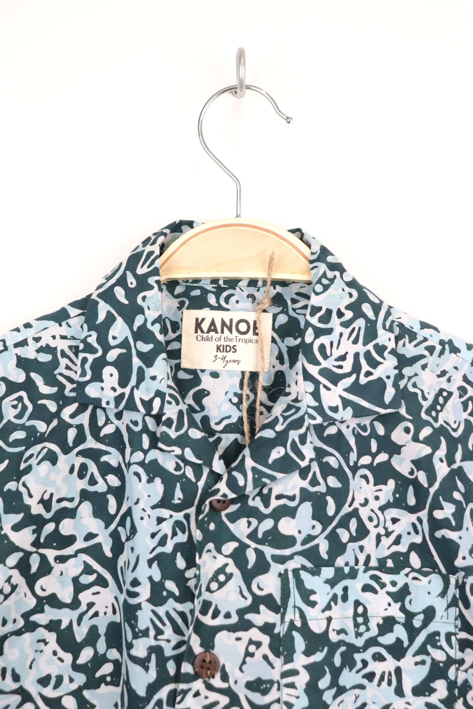 Boy's Open Collar Pocket Shirt - Jungle Joy [ Handmade ]