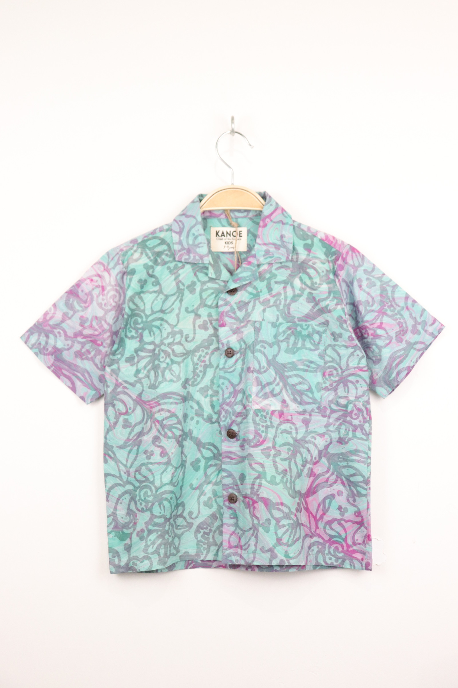 Boy's Open Collar Pocket Shirt - Little Oasis [ Handmade ]