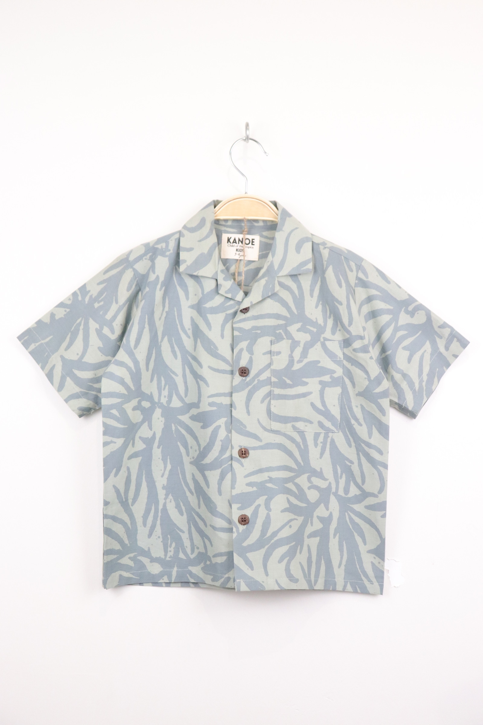 Boy's Open Collar Pocket Shirt - Marble Maze [ Handmade ]