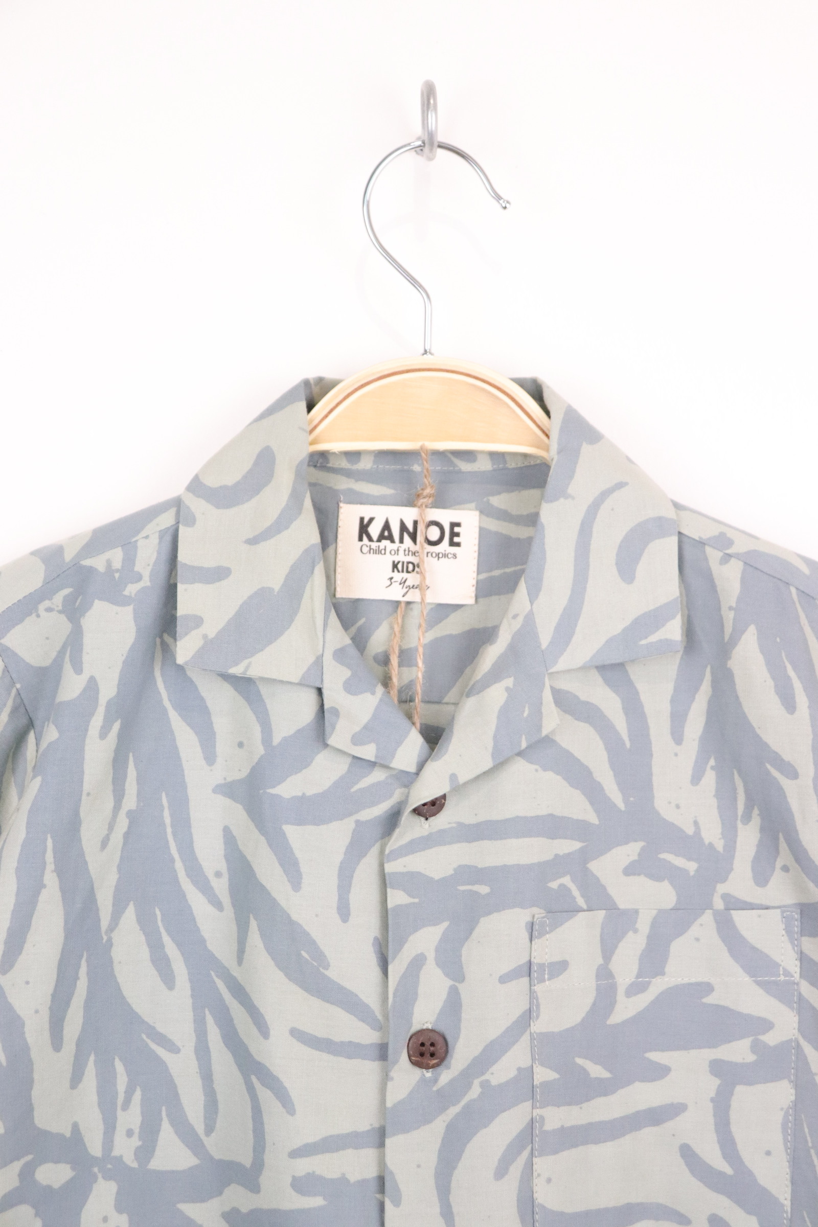 Boy's Open Collar Pocket Shirt - Marble Maze [ Handmade ]