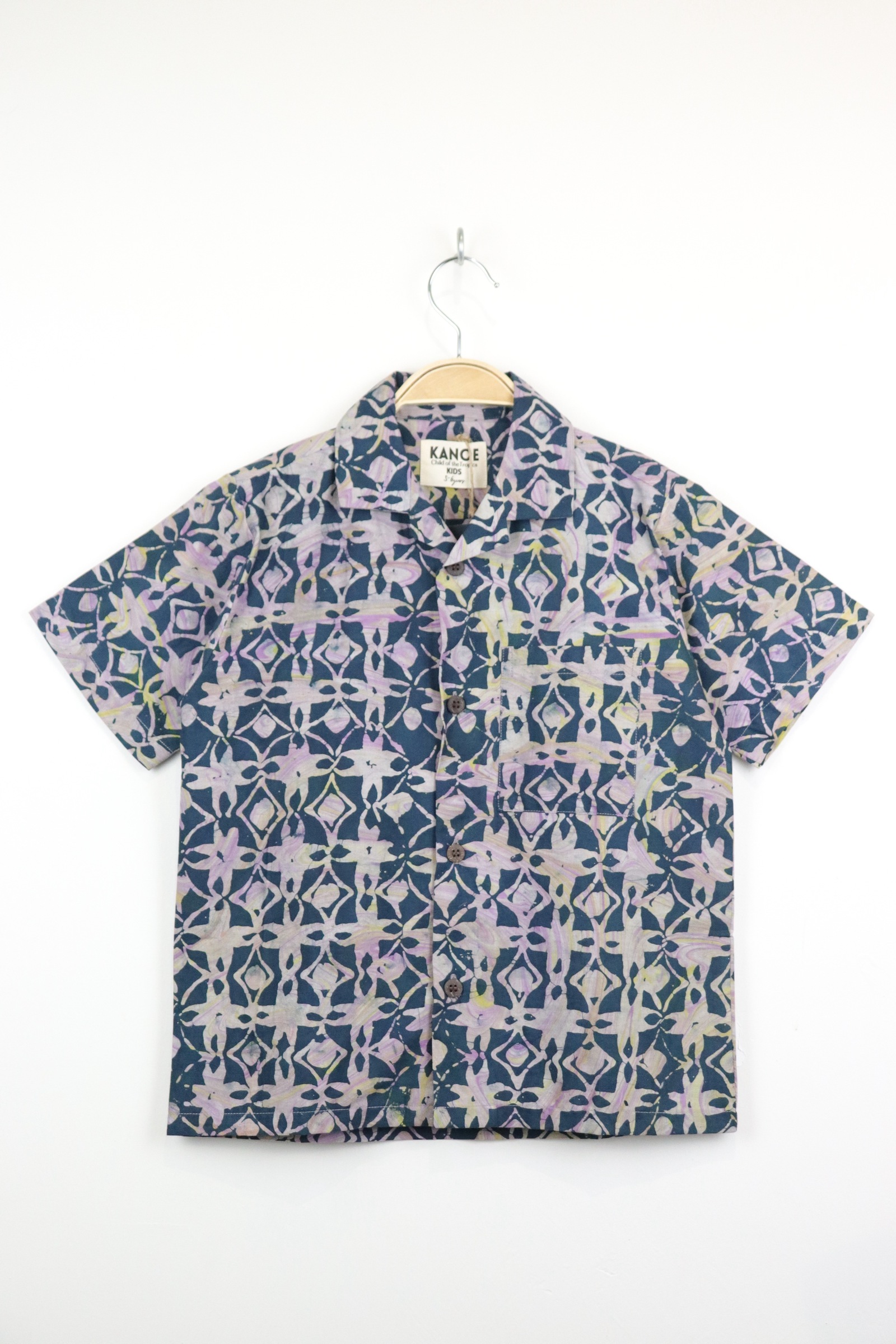 Boy's Open Collar Pocket Shirt - Twilight Bay [ Handmade ]