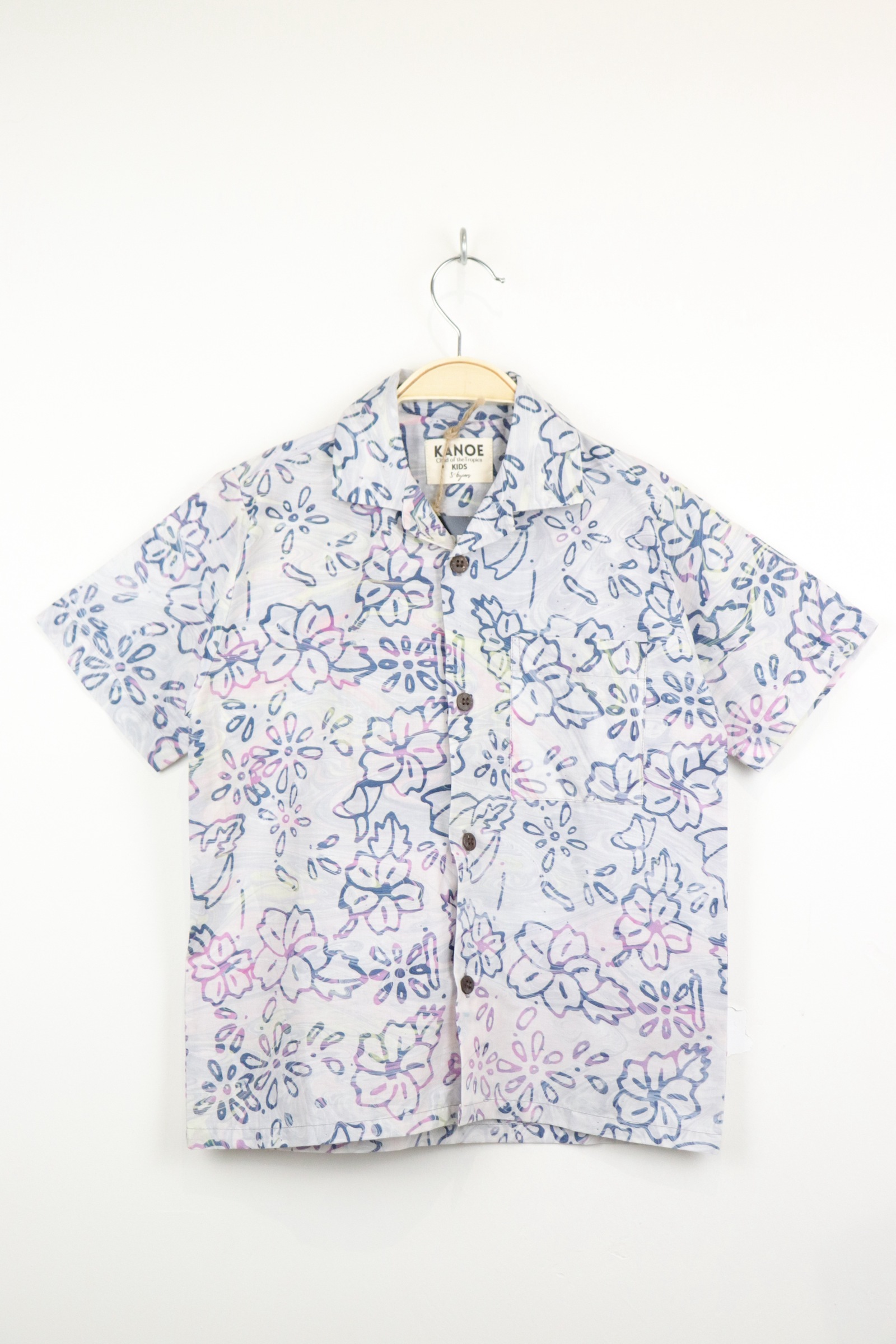 Boy's Open Collar Pocket Shirt - Awan Glow [ Handmade ]