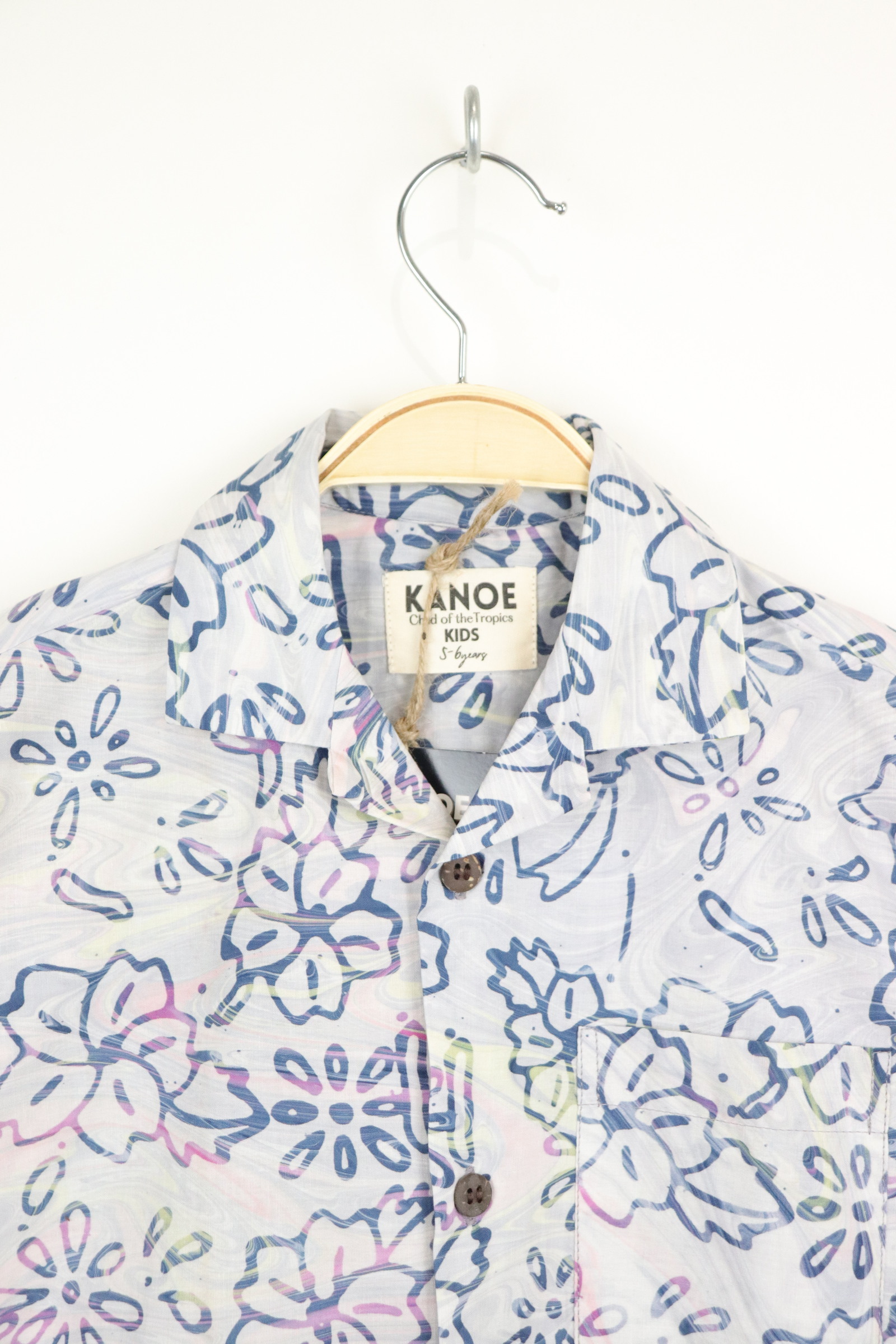 Boy's Open Collar Pocket Shirt - Awan Glow [ Handmade ]