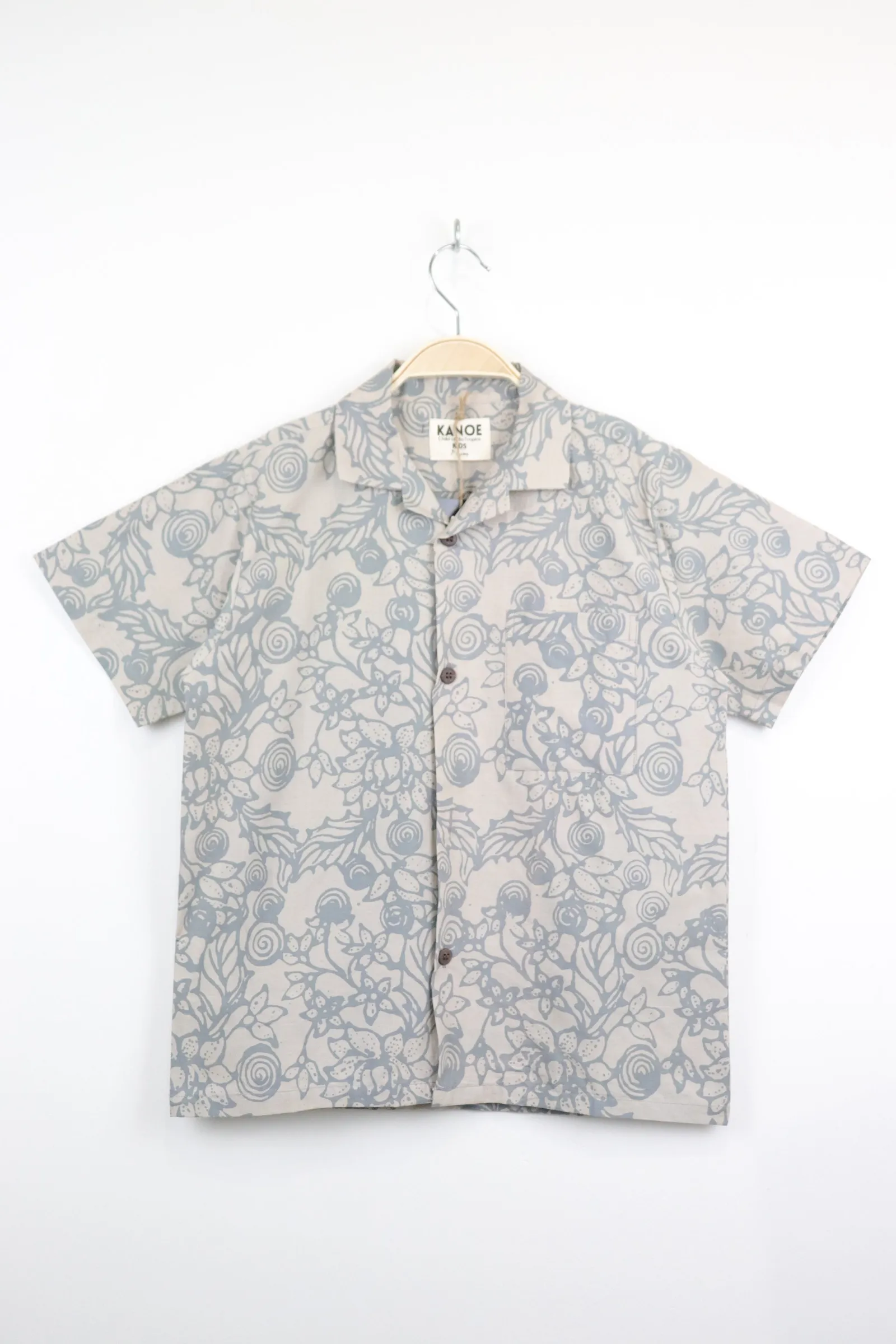 Boy's Open Collar Pocket Shirt - Pale Dew [ Handmade ]