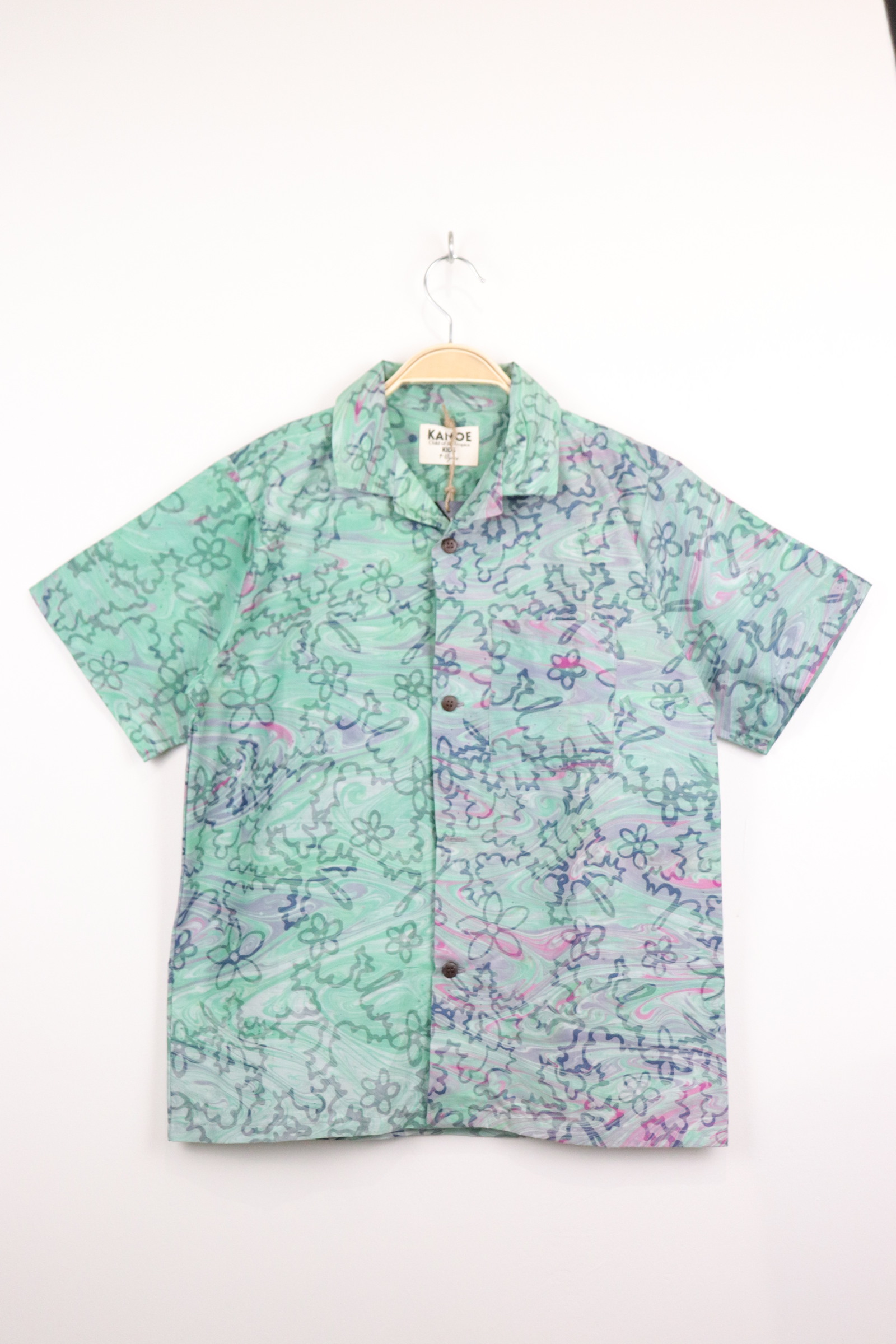 Boy's Open Collar Pocket Shirt - Coastal Reef [ Handmade ]