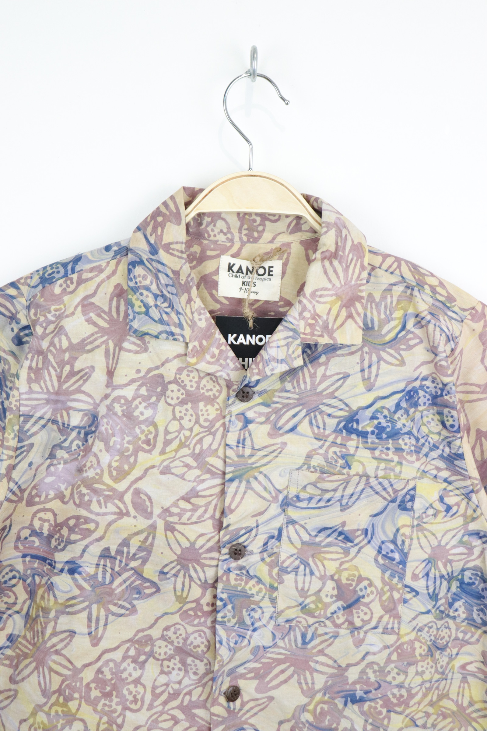 Boy's Open Collar Pocket Shirt - Banana Breeze [ Handmade ]