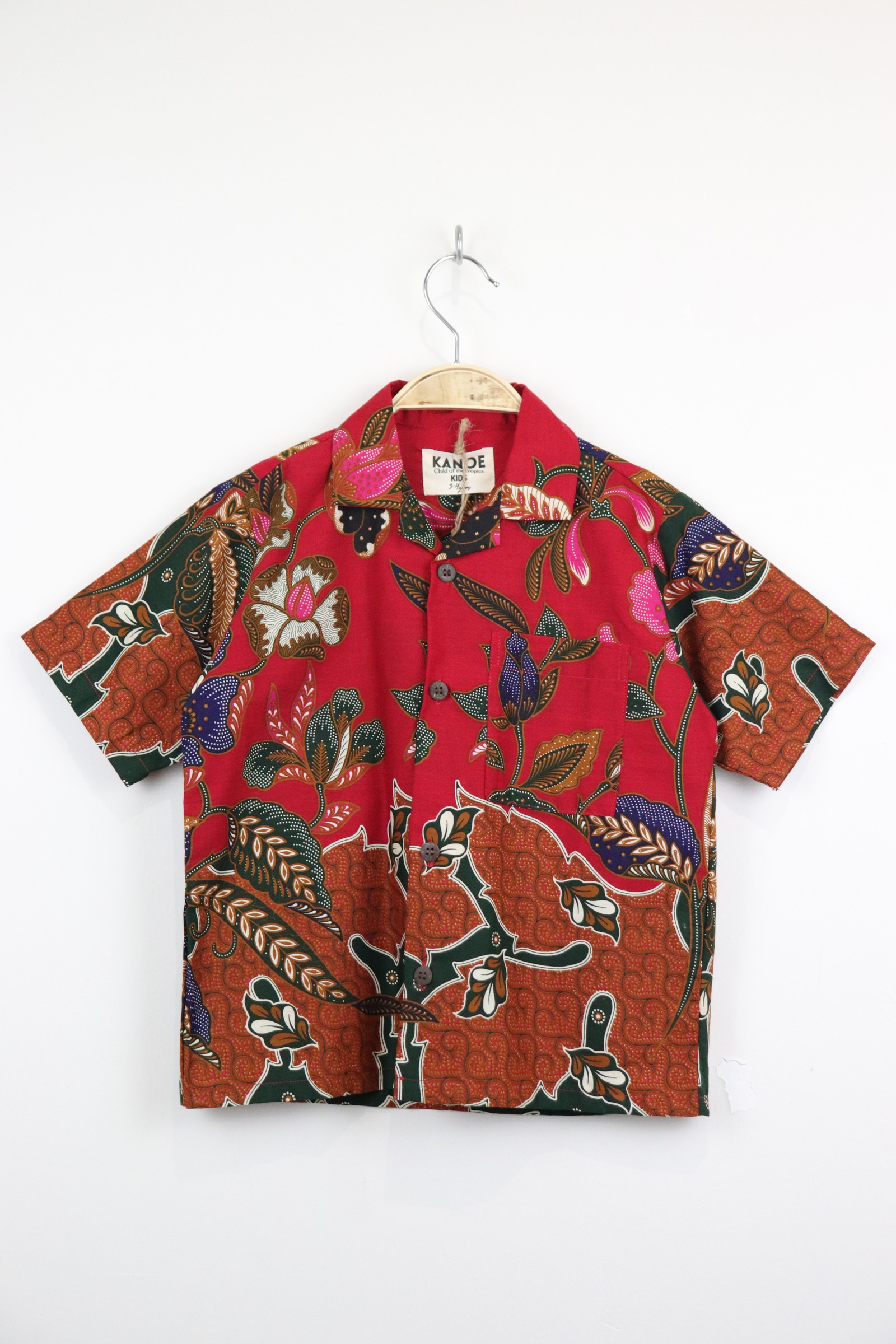 Boy's Open Collar Pocket Shirt - Watermelon Pop