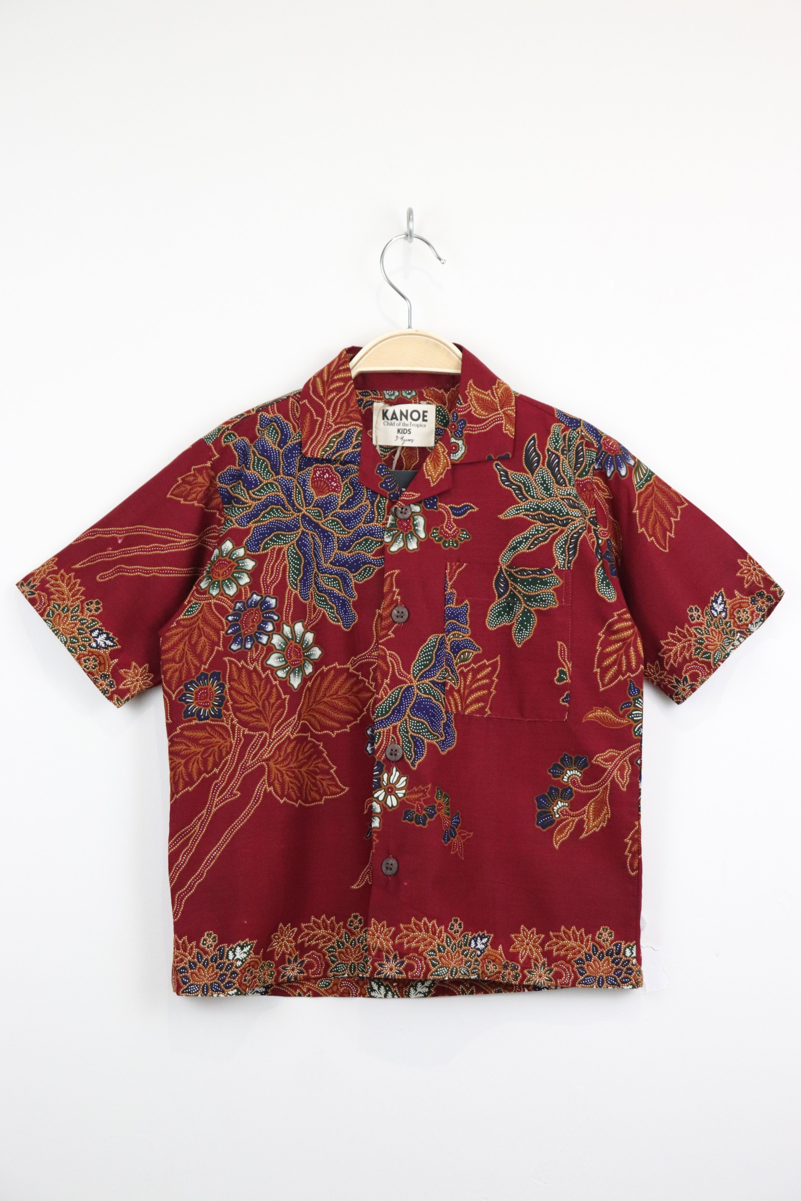Boy's Open Collar Pocket Shirt - Berry Groove