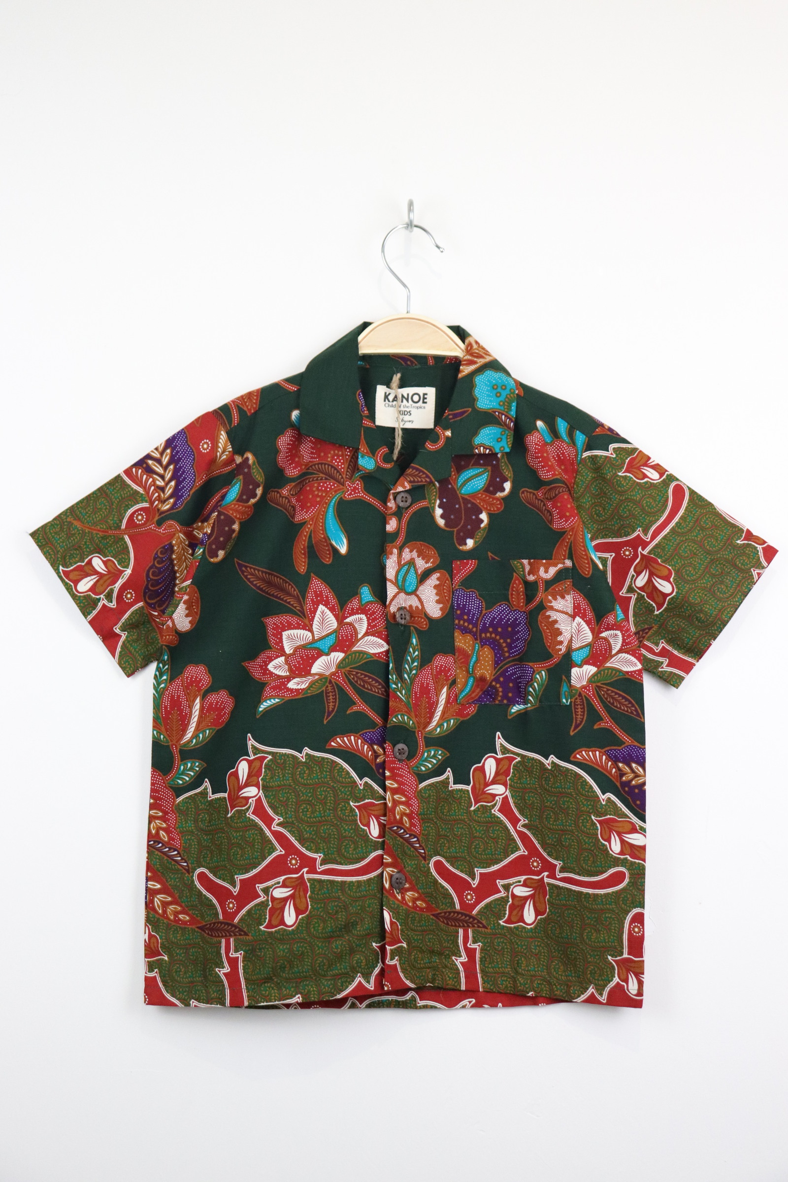 Boy's Open Collar Pocket Shirt - Durian Dazzle