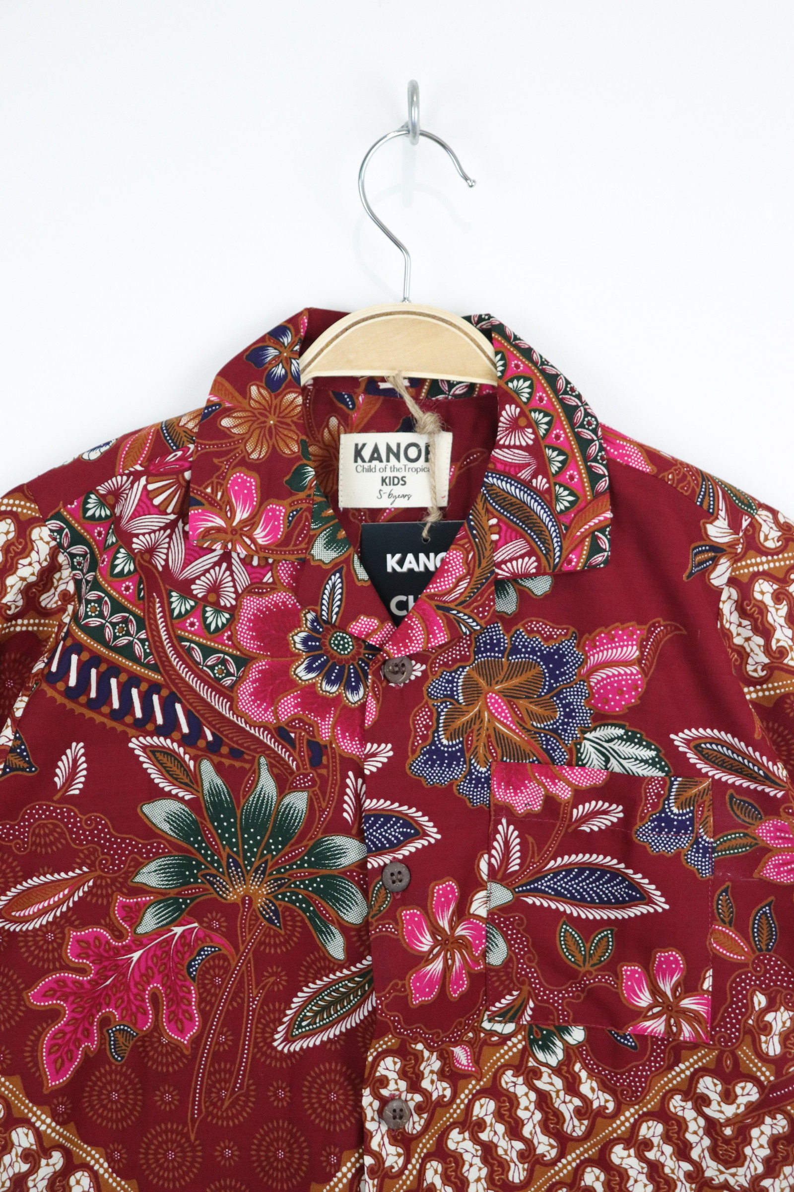 Boy's Open Collar Pocket Shirt - Rambutan Bliss