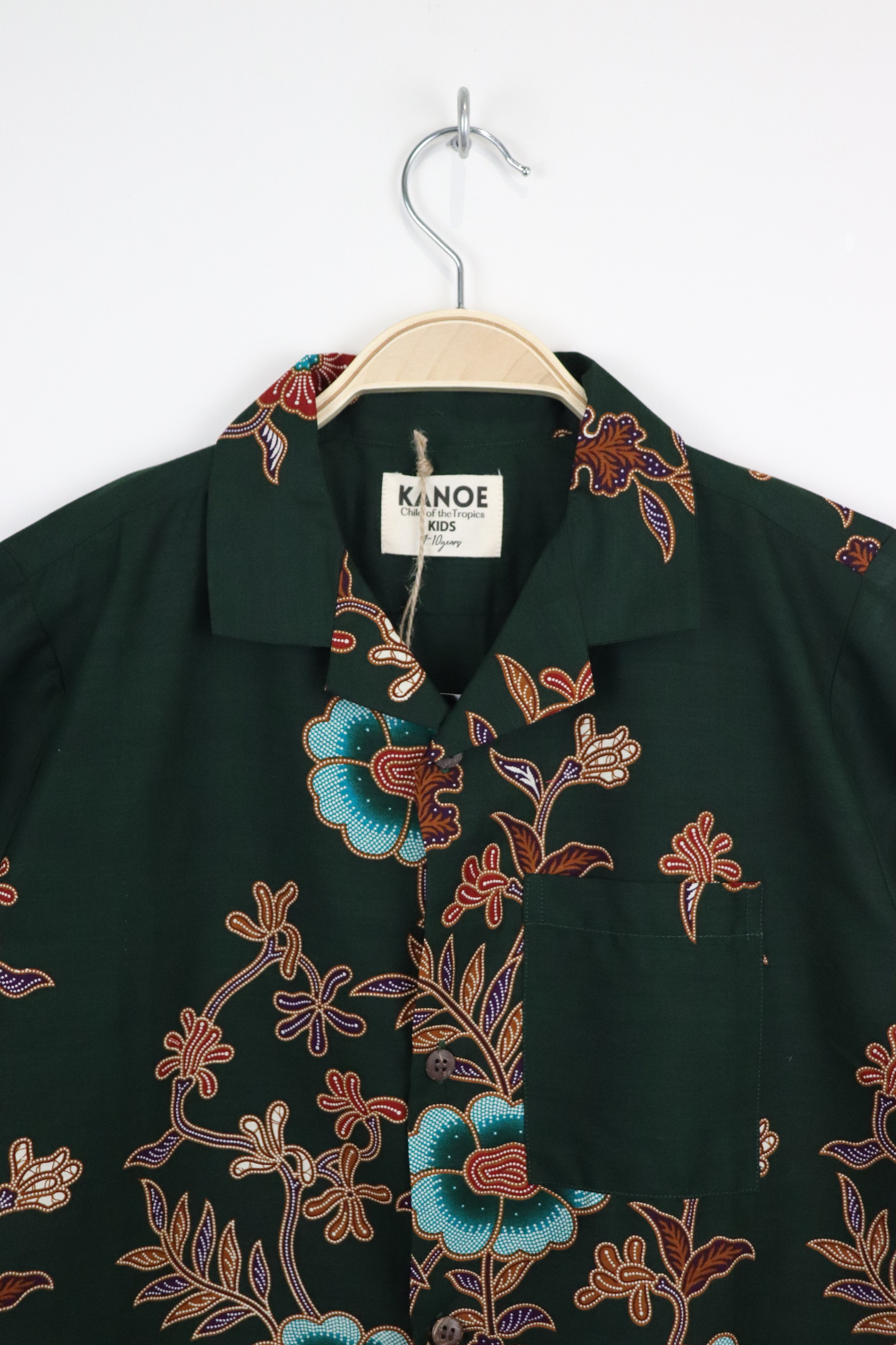 Boy's Open Collar Pocket Shirt - Jungle Palm