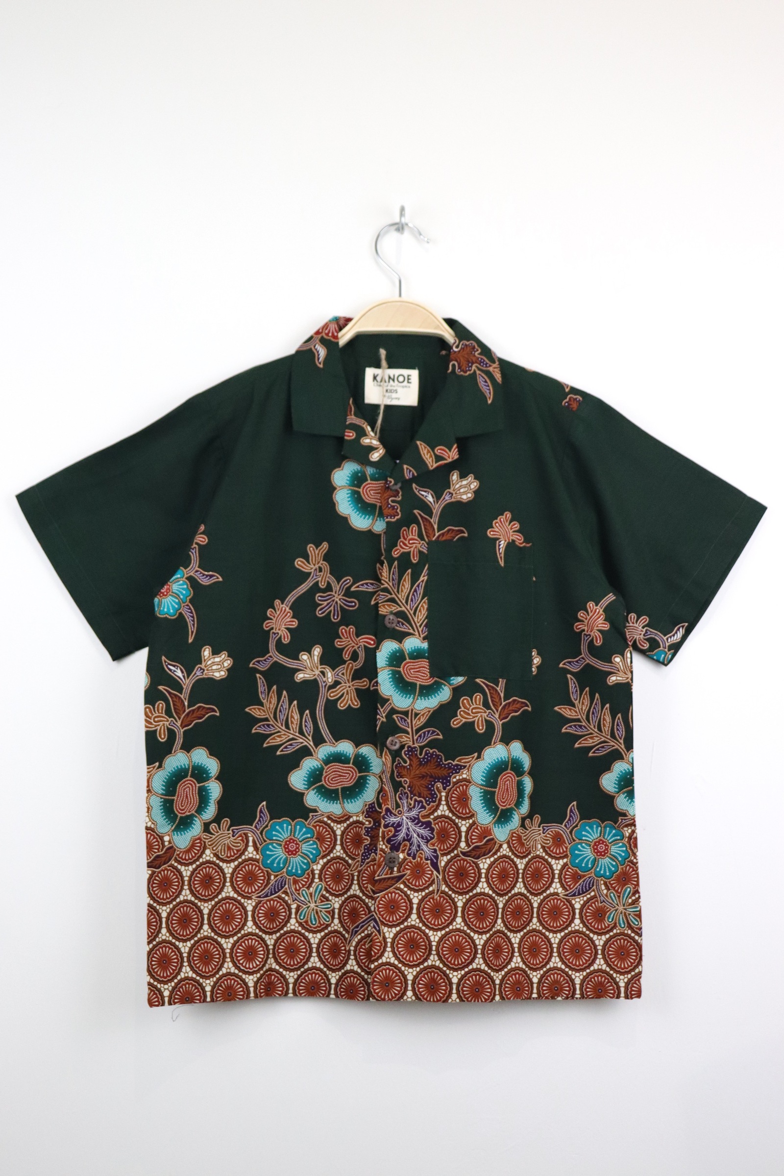Boy's Open Collar Pocket Shirt - Jungle Palm