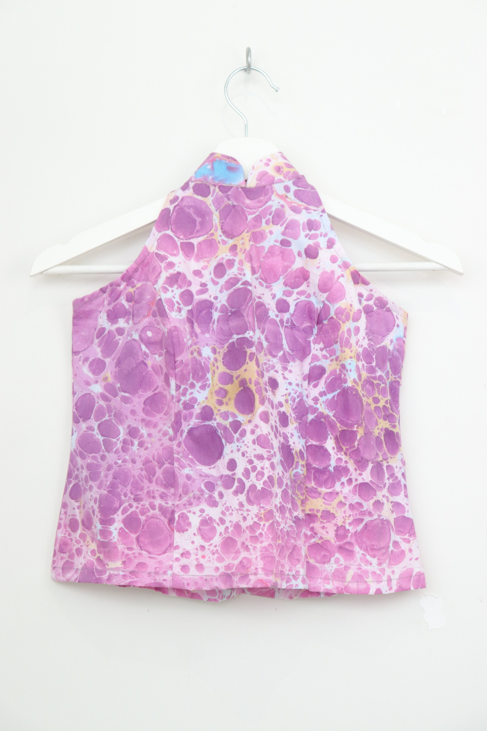 Halter Batik Top - Polka Plum [ HandMade ] [ S ] 