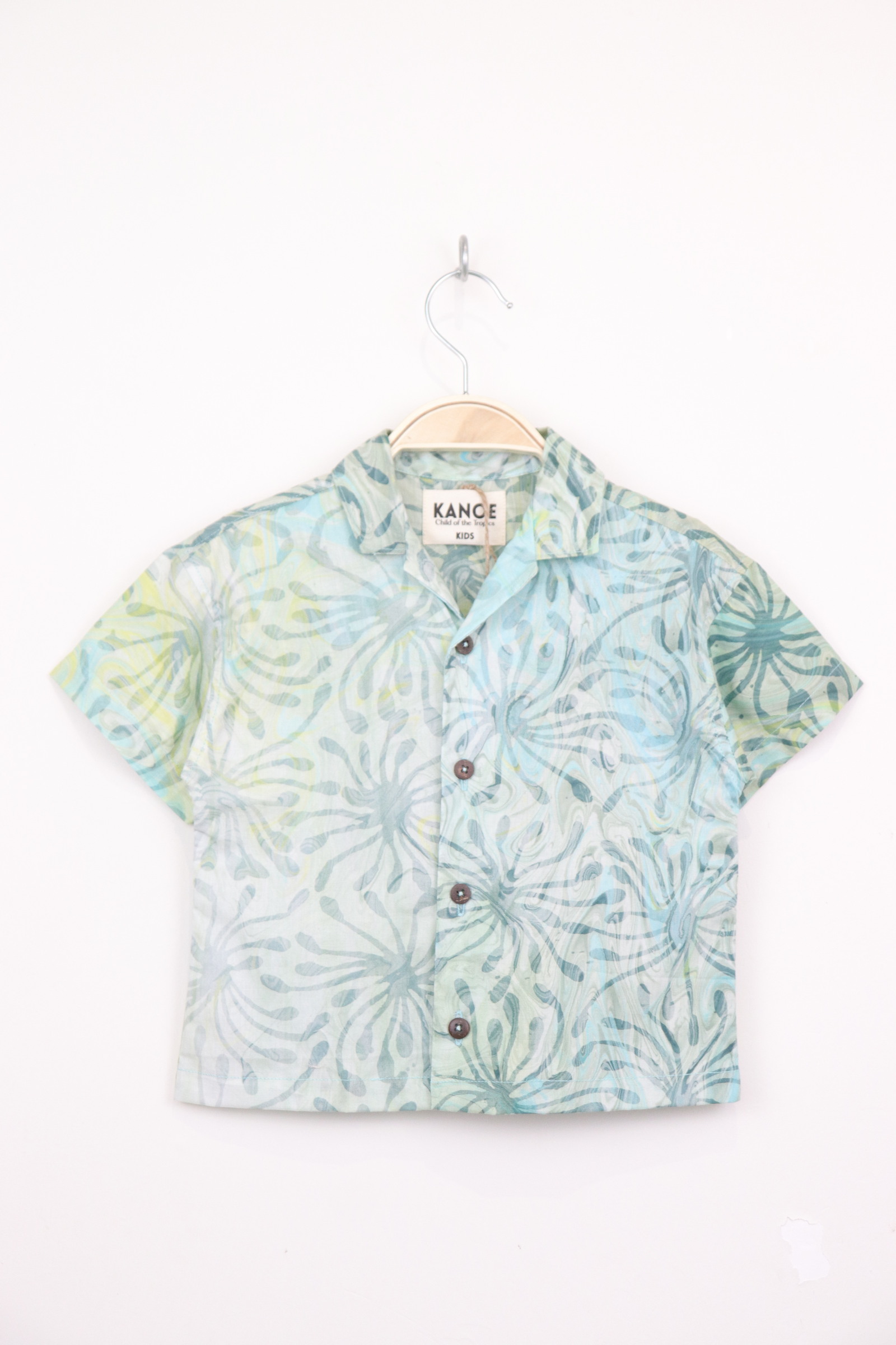 Boy's Open Collar Shirt - Smurfy [ Handmade ]