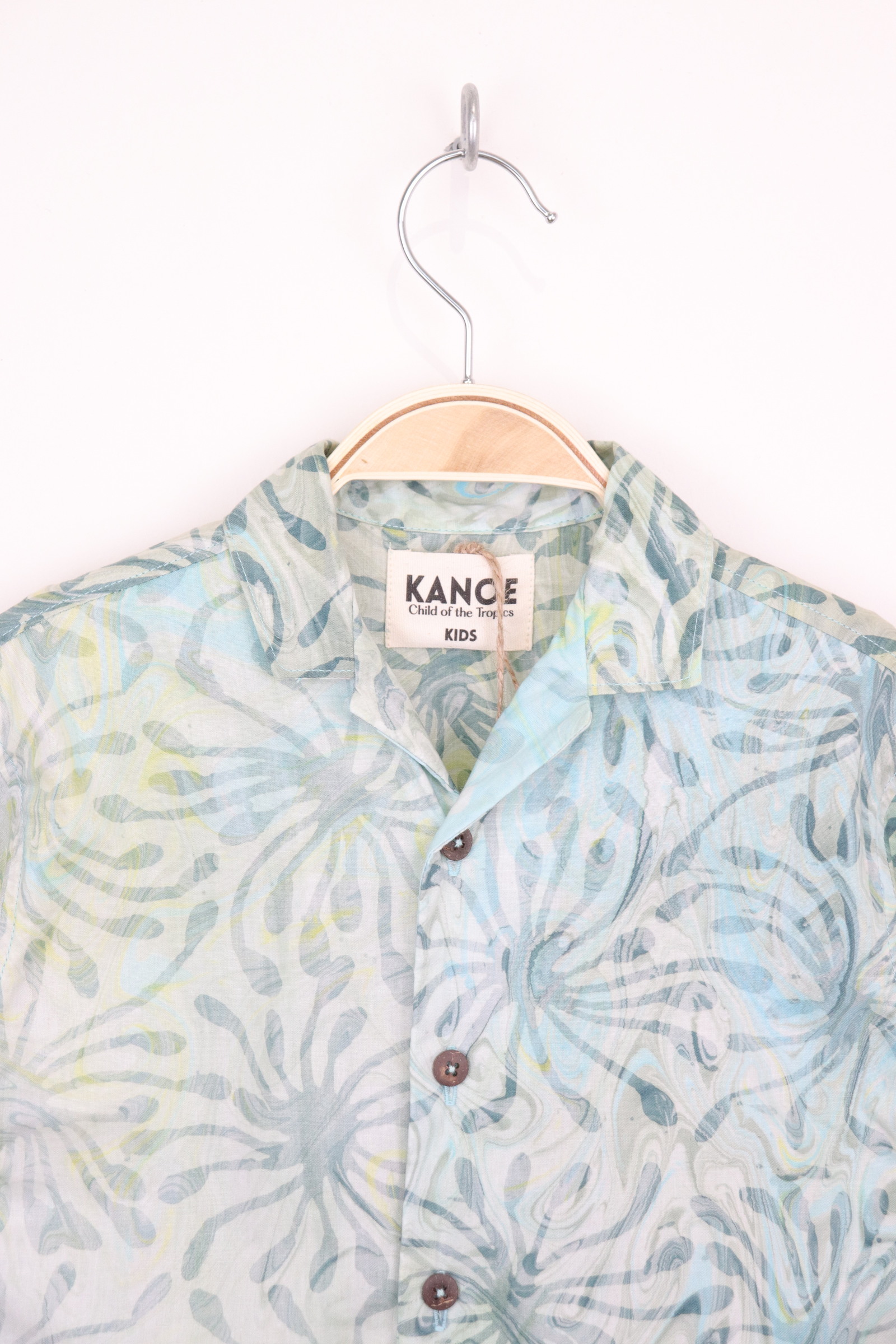 Boy's Open Collar Shirt - Smurfy [ Handmade ]