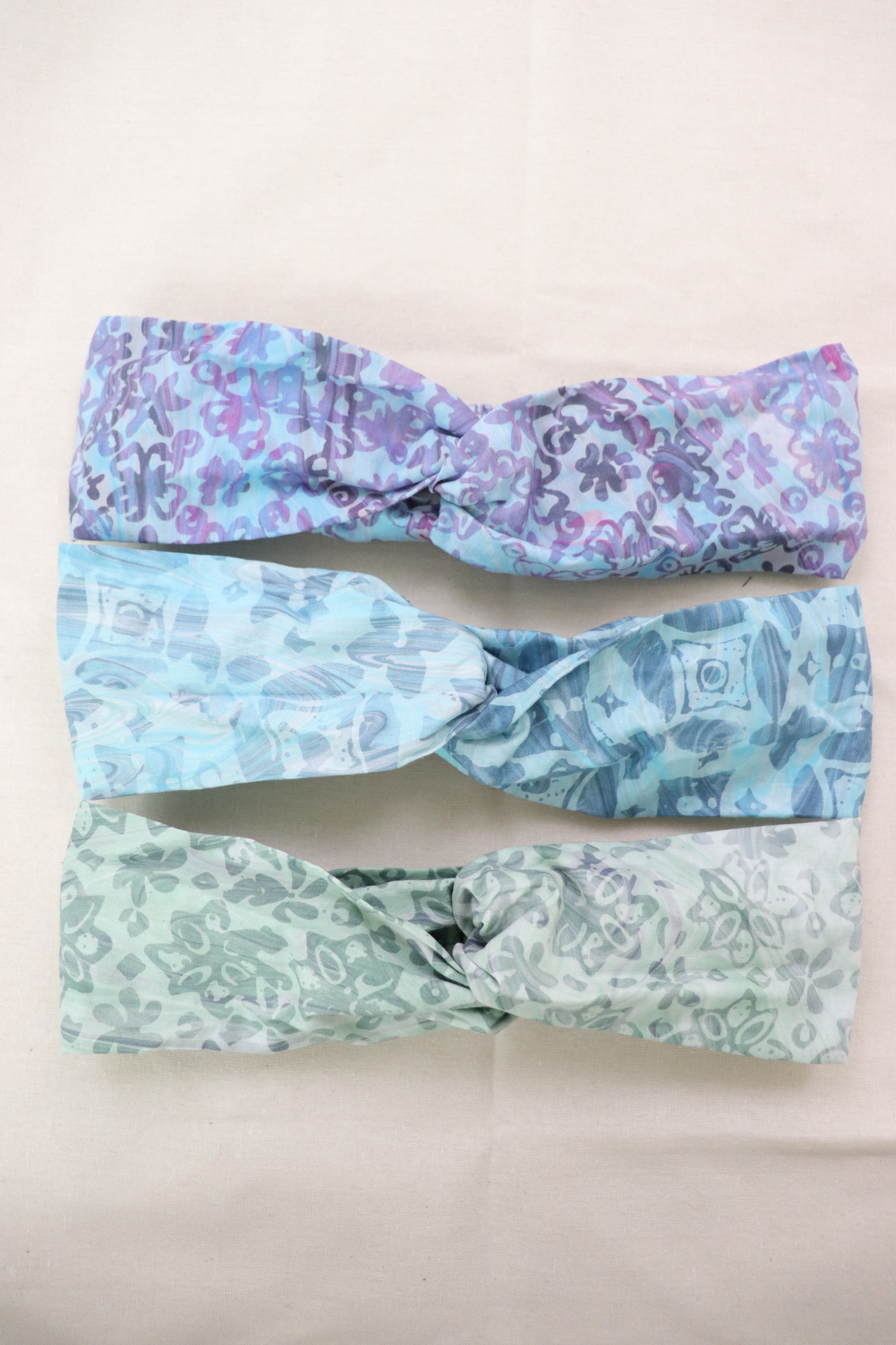 Handmade Crossover Batik Headbands [Set of 3] - Kirana