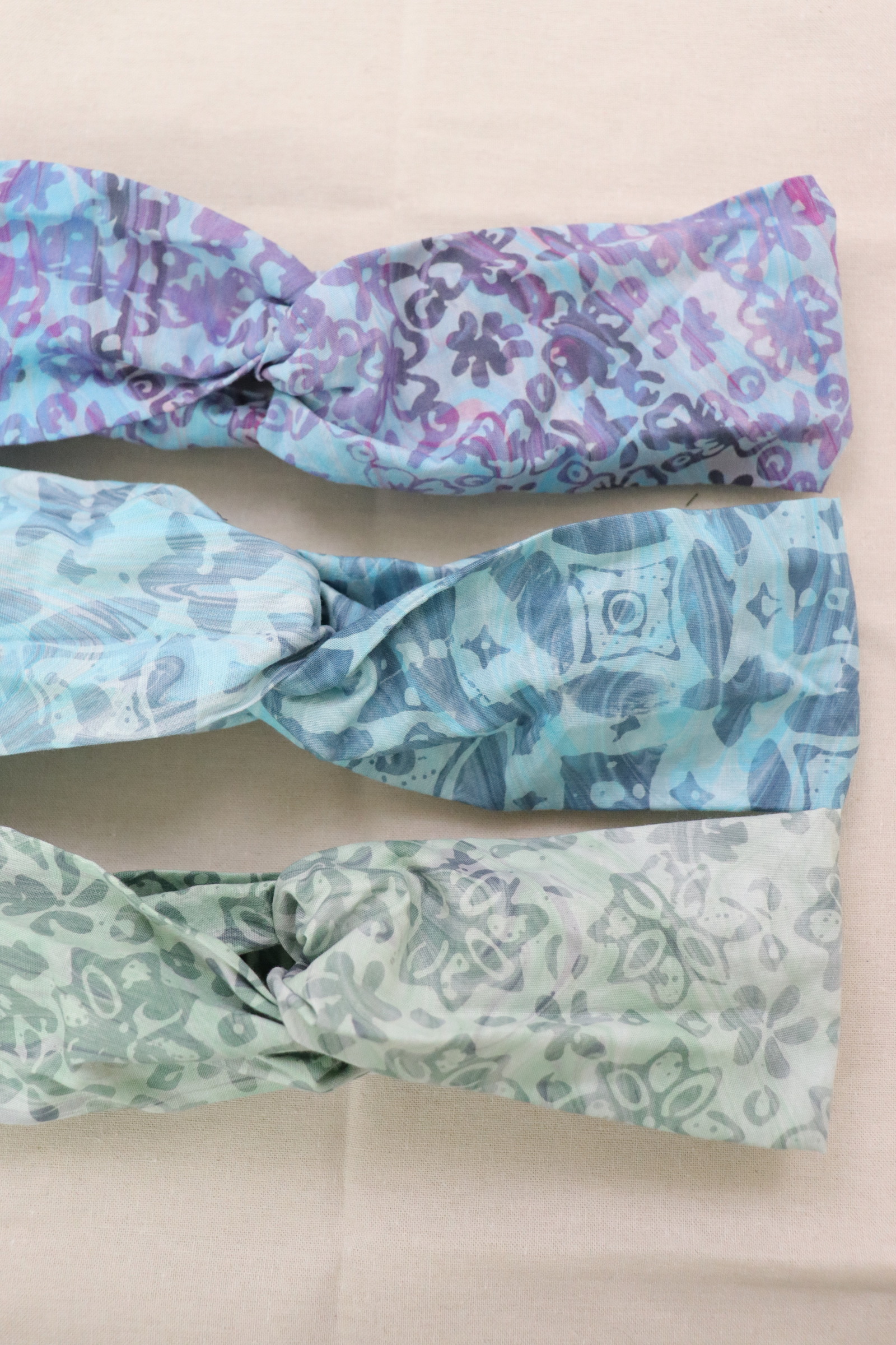 Handmade Crossover Batik Headbands [Set of 3] - Kirana