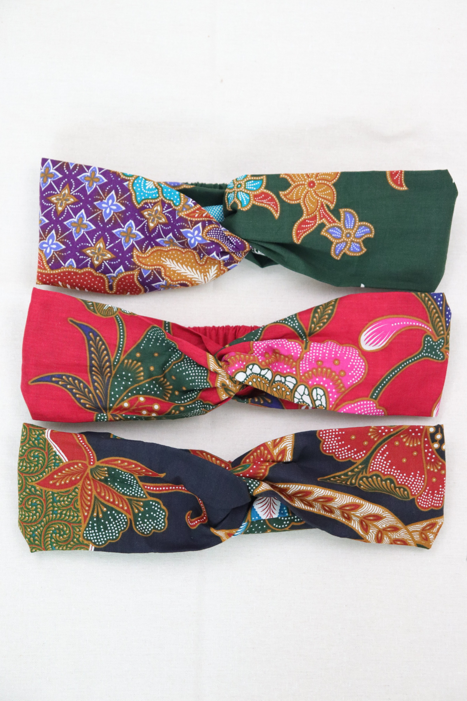 Crossover Batik Headbands [Set of 3] -  Zelia