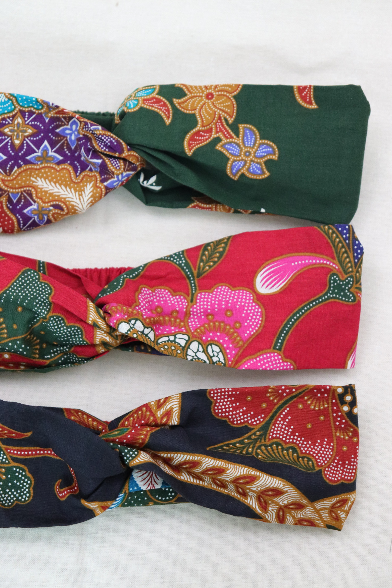 Crossover Batik Headbands [Set of 3] -  Zelia