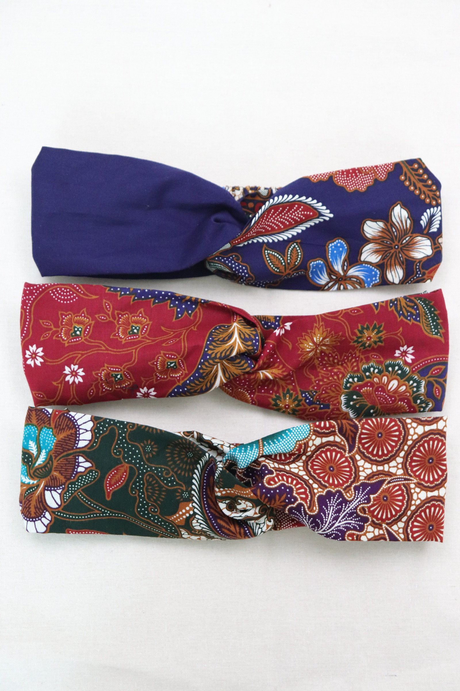Crossover Batik Headbands [Set of 3] - Luna 