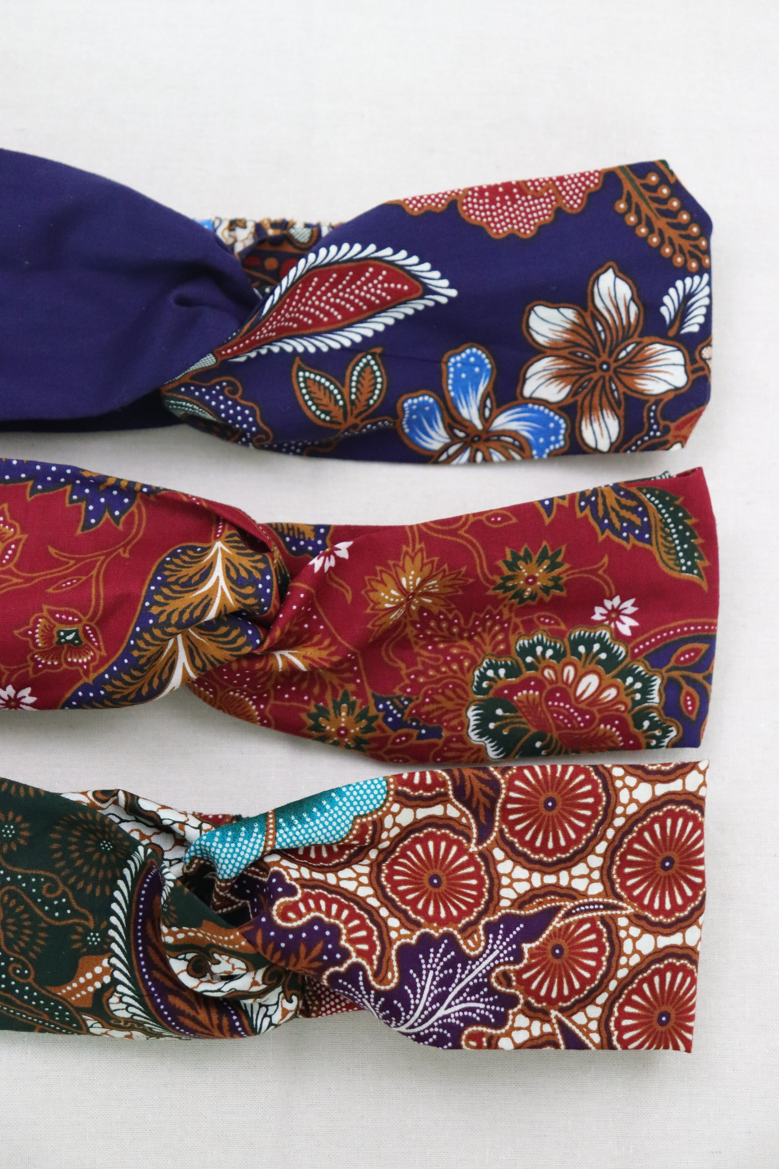 Crossover Batik Headbands [Set of 3] - Luna 