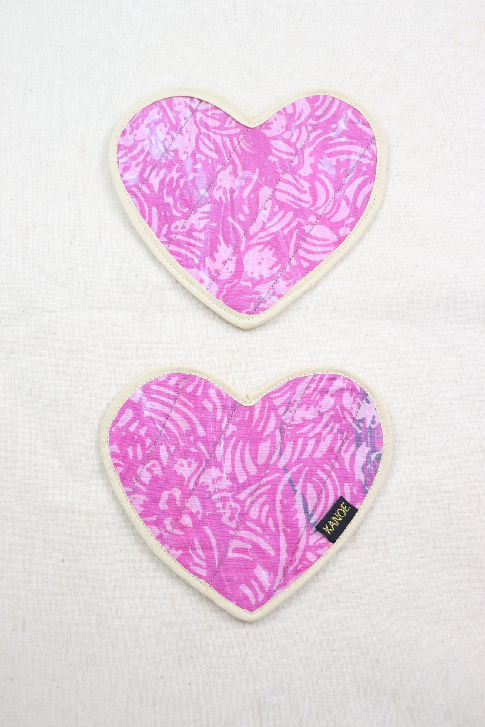 Batik Heart Coaster - Berrylicious ( Set of 2 )