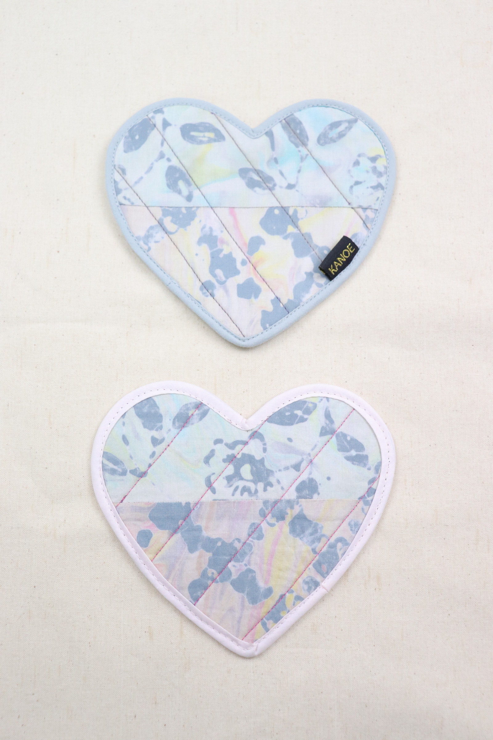 Batik Heart Coaster - Cotton Pop ( Set of 2 )