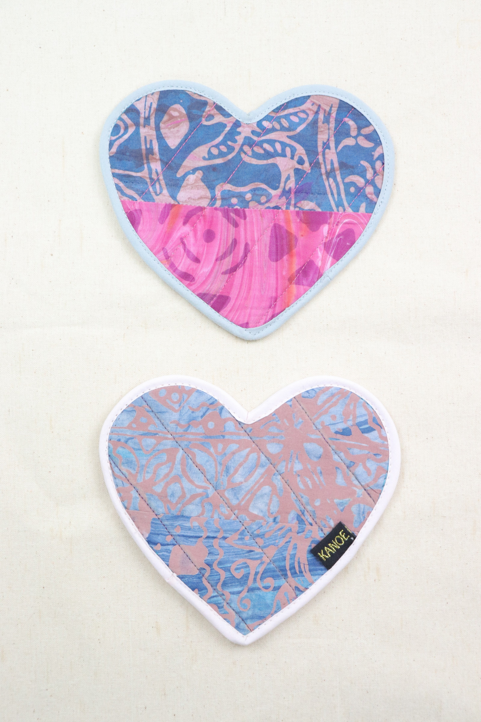 Batik Heart Coaster - Cotton Pop ( Set of 2 )